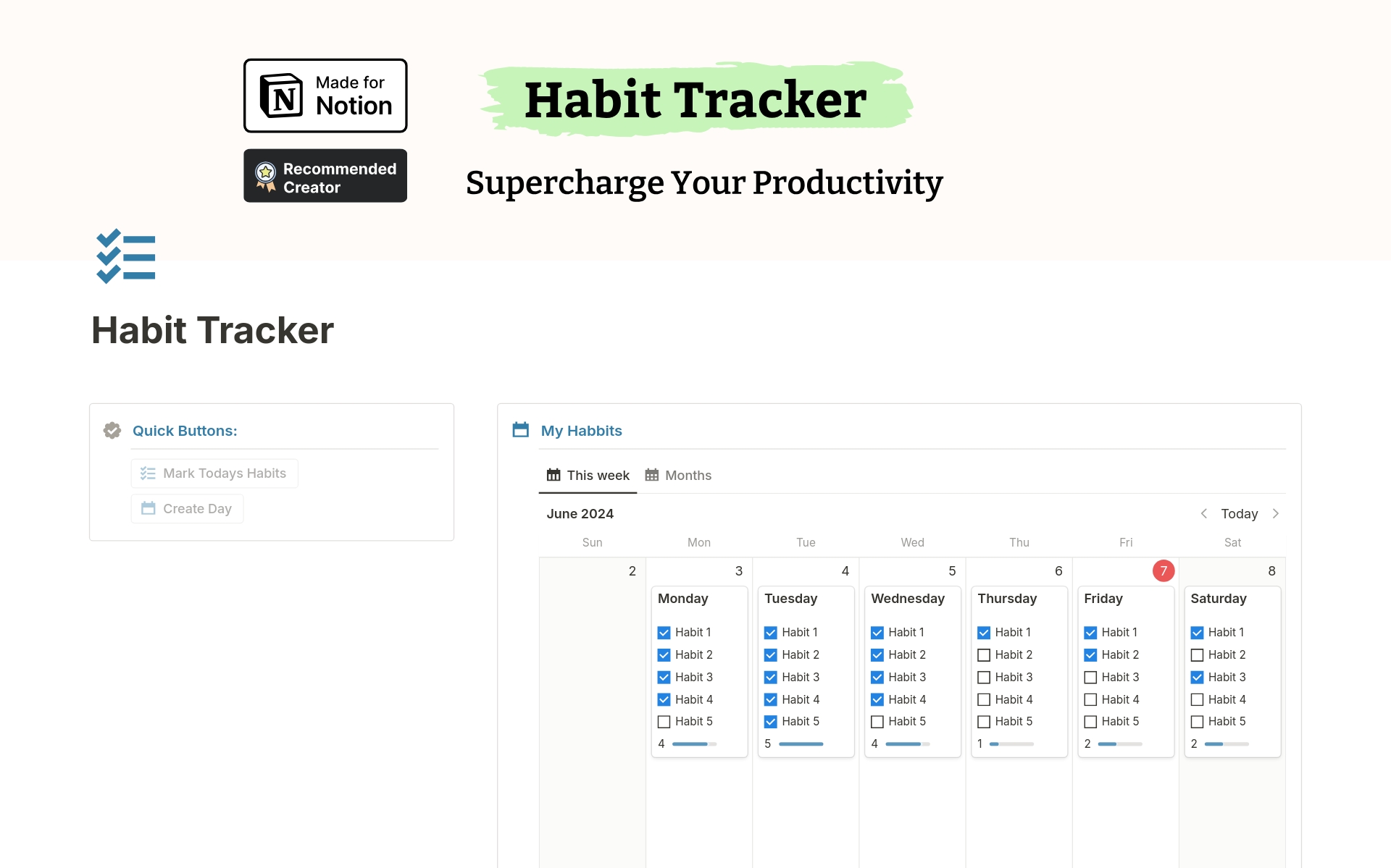 Looking for an efficient habit tracker for Notion? Our free Notion Habit Tracker Template is the key to boosting your productivity
