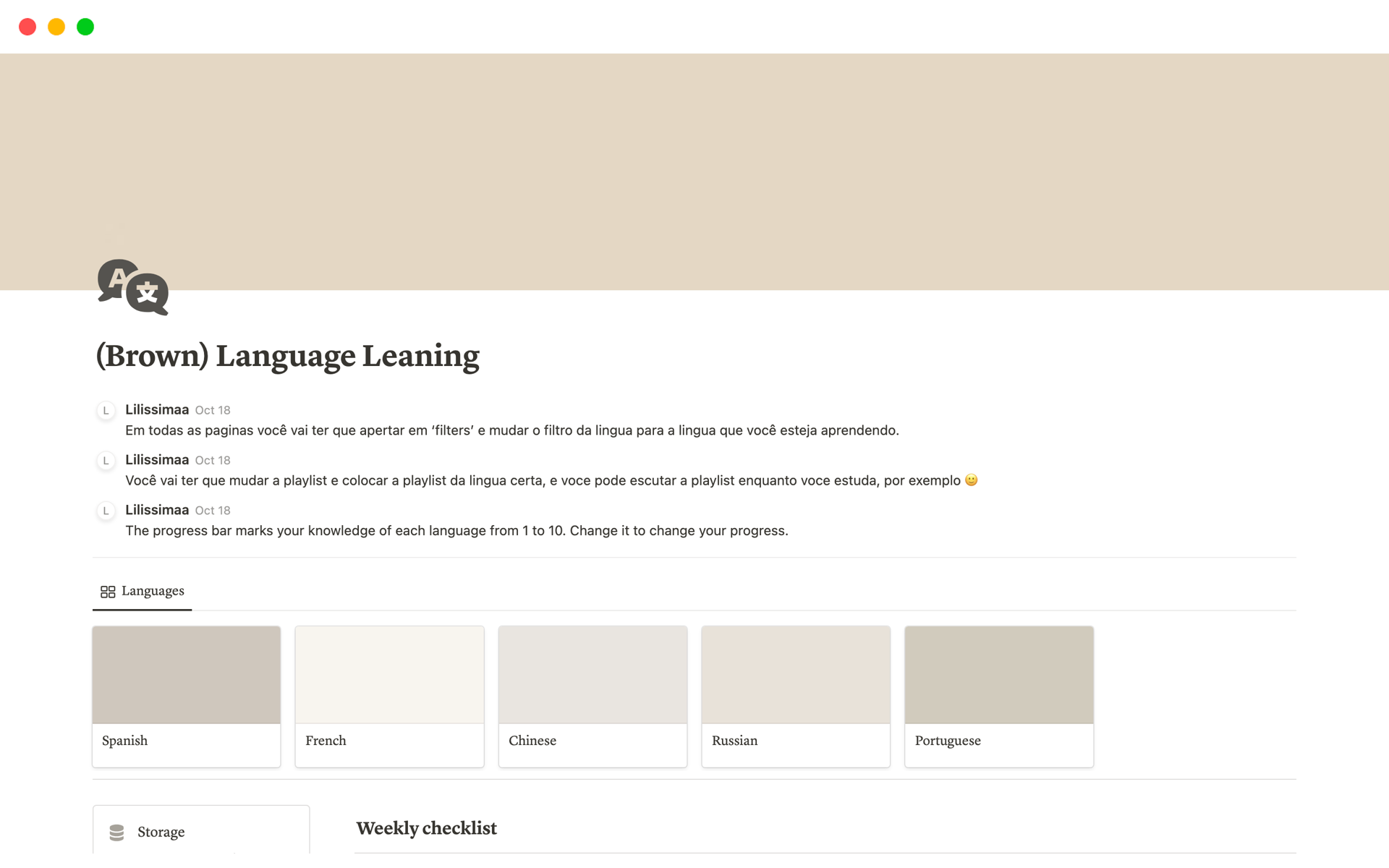 Vista previa de plantilla para Language Leaning 
