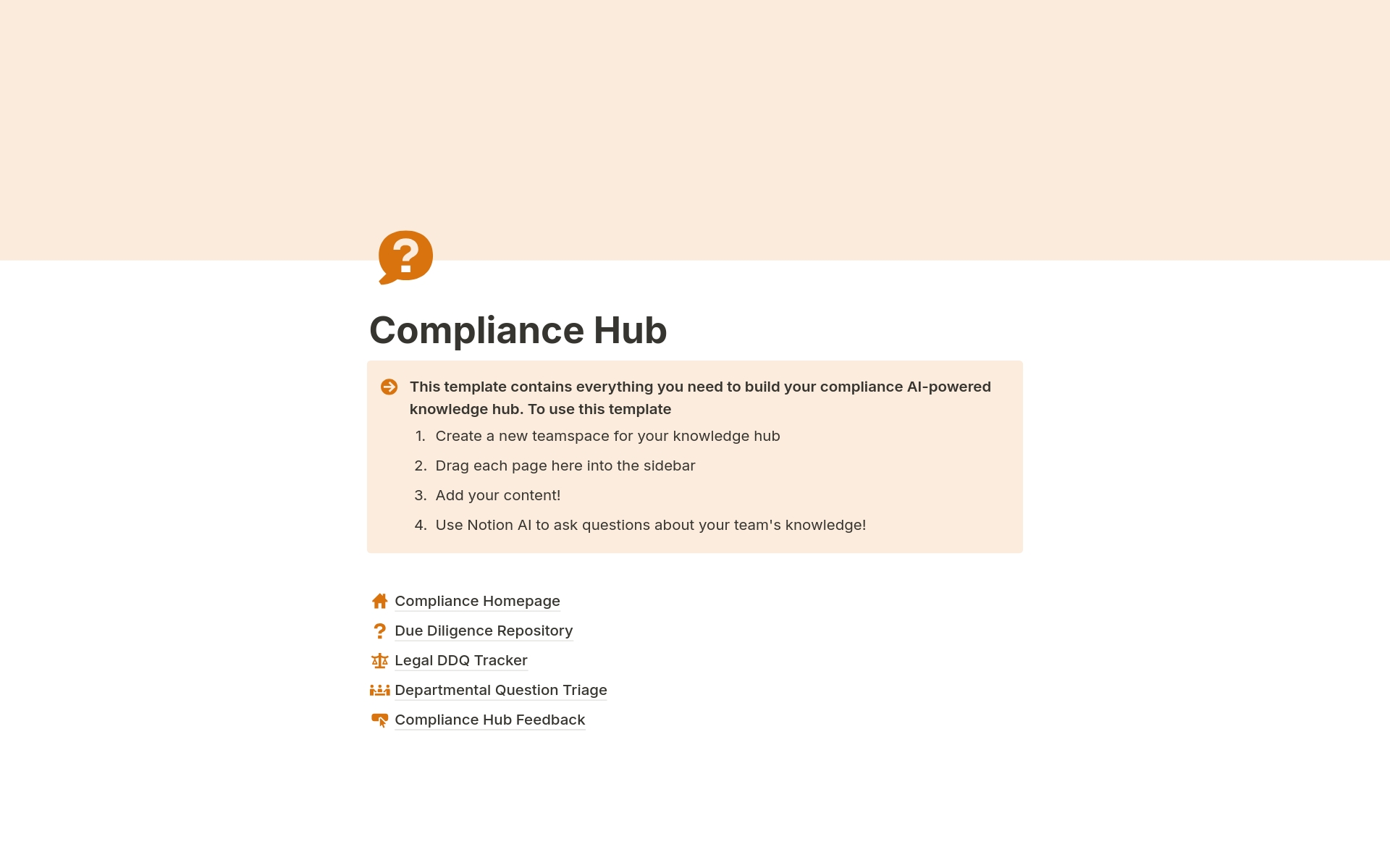 Ensure your team stays compliant with this AI-powered Compliance Hub template, designed to streamline legal and regulatory processes.