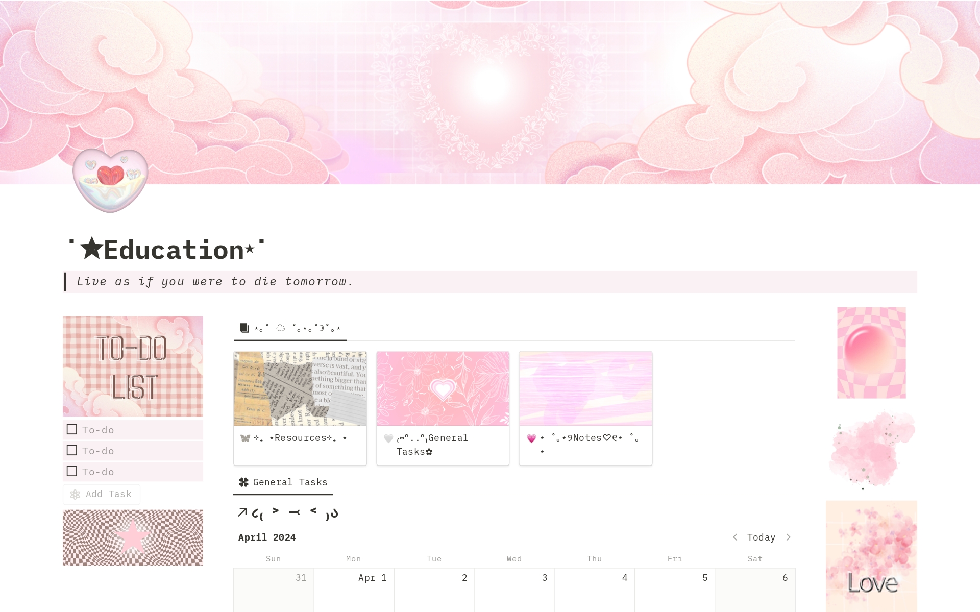 Here is soft and cute pink Notion Homepage. It includes Journaling page, Study Planner, To-do lists, Shopping lists, Watching and Reading lists. 
