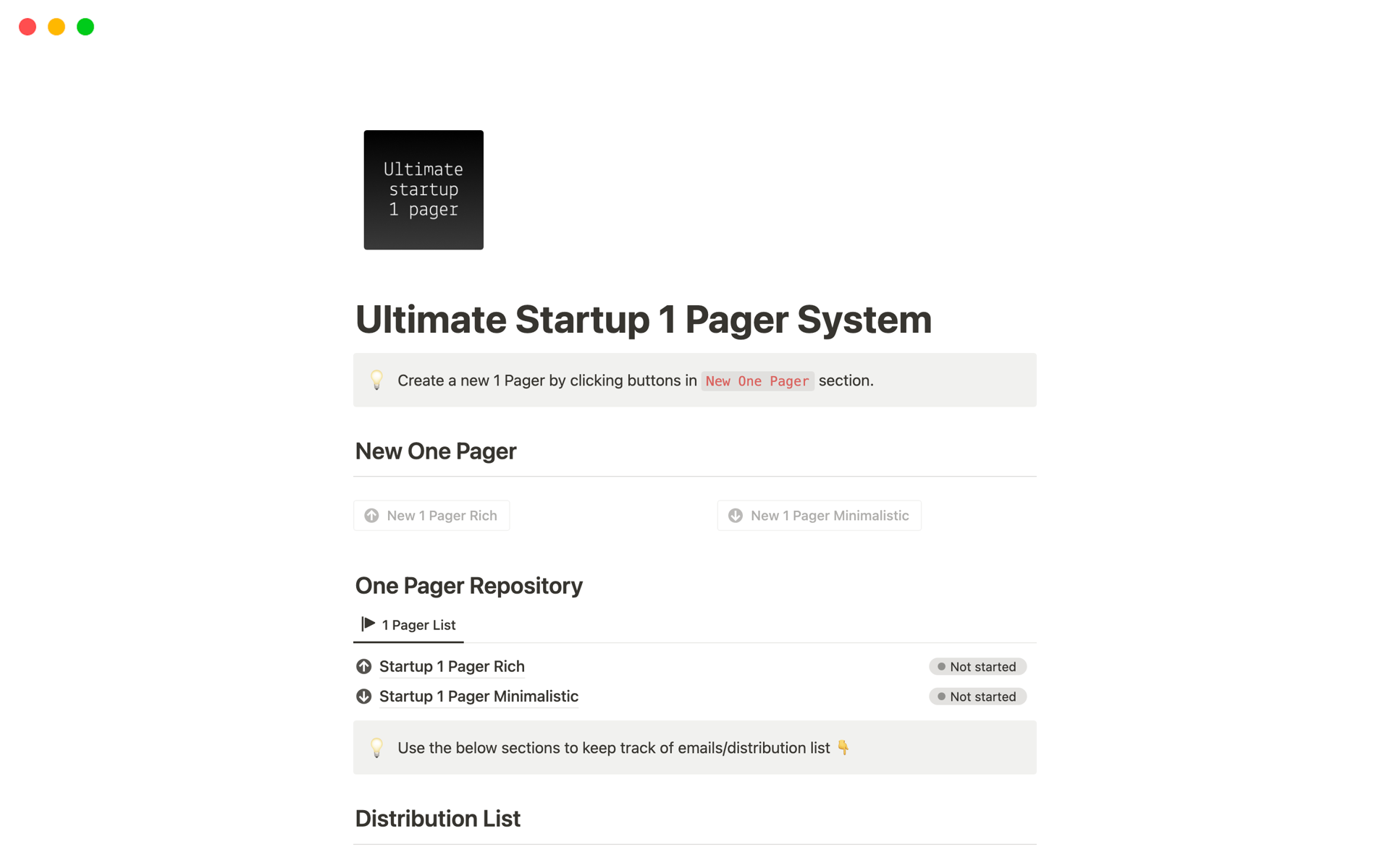 Ultimate Fundraising 1 Pager System for Startups