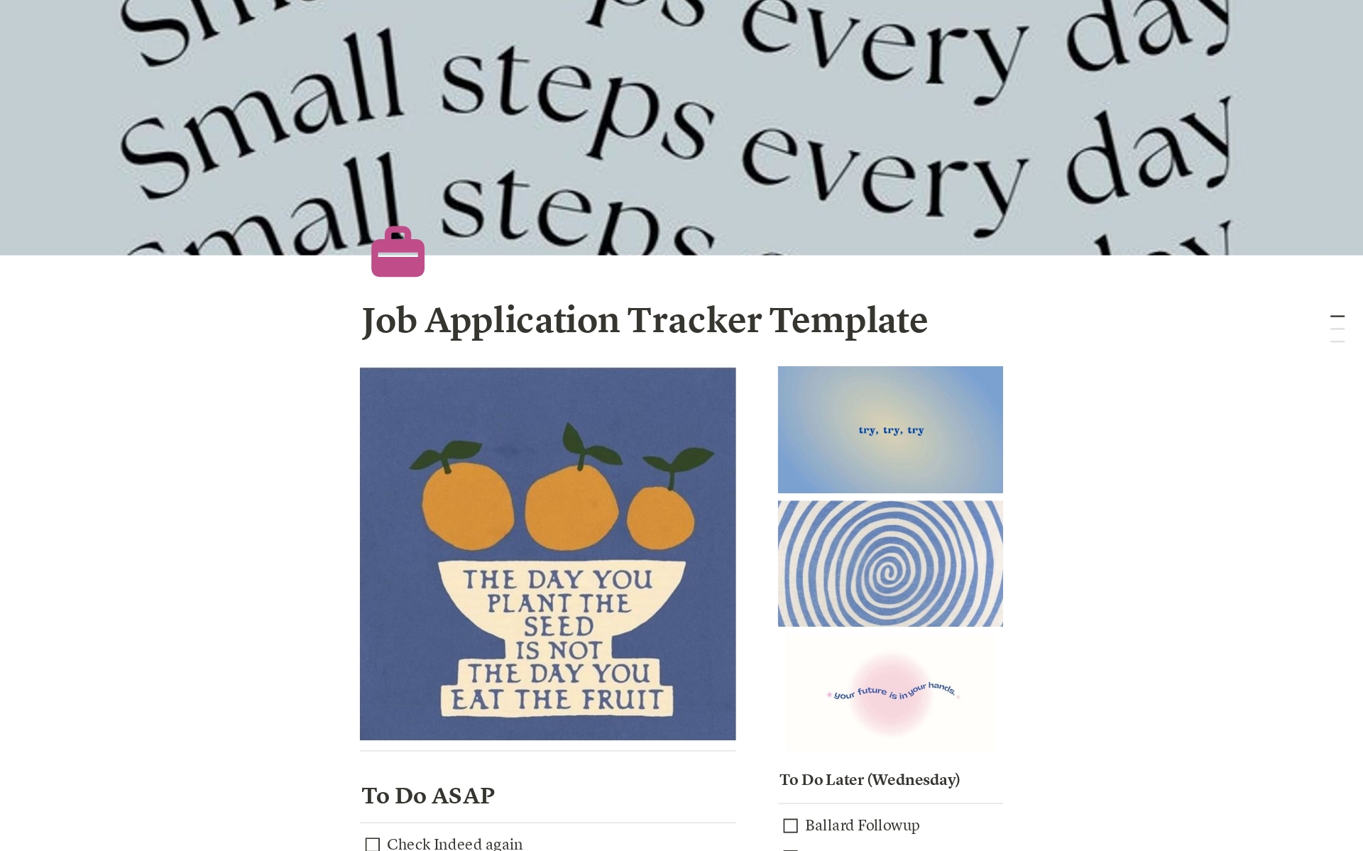 A neat page to track jobs you've applied to!