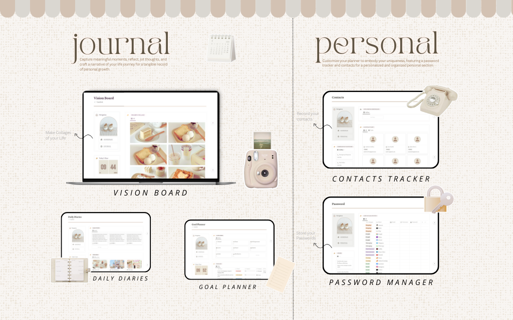 Introducing the Coffee Bread Theme Aesthetic Notion Template – Your All-in-One Life Planner!