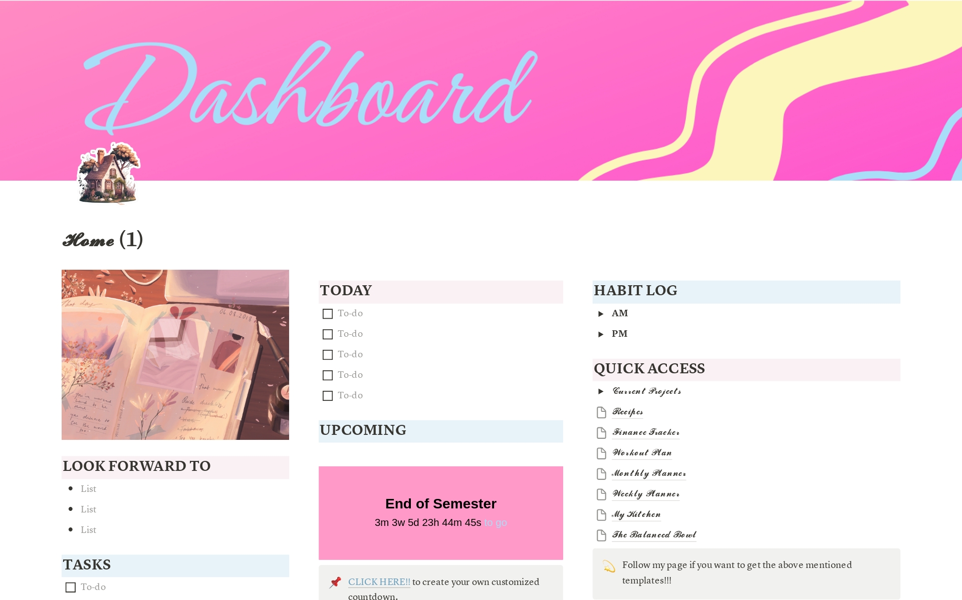 Vista previa de una plantilla para Pastel Themed Dashboard 