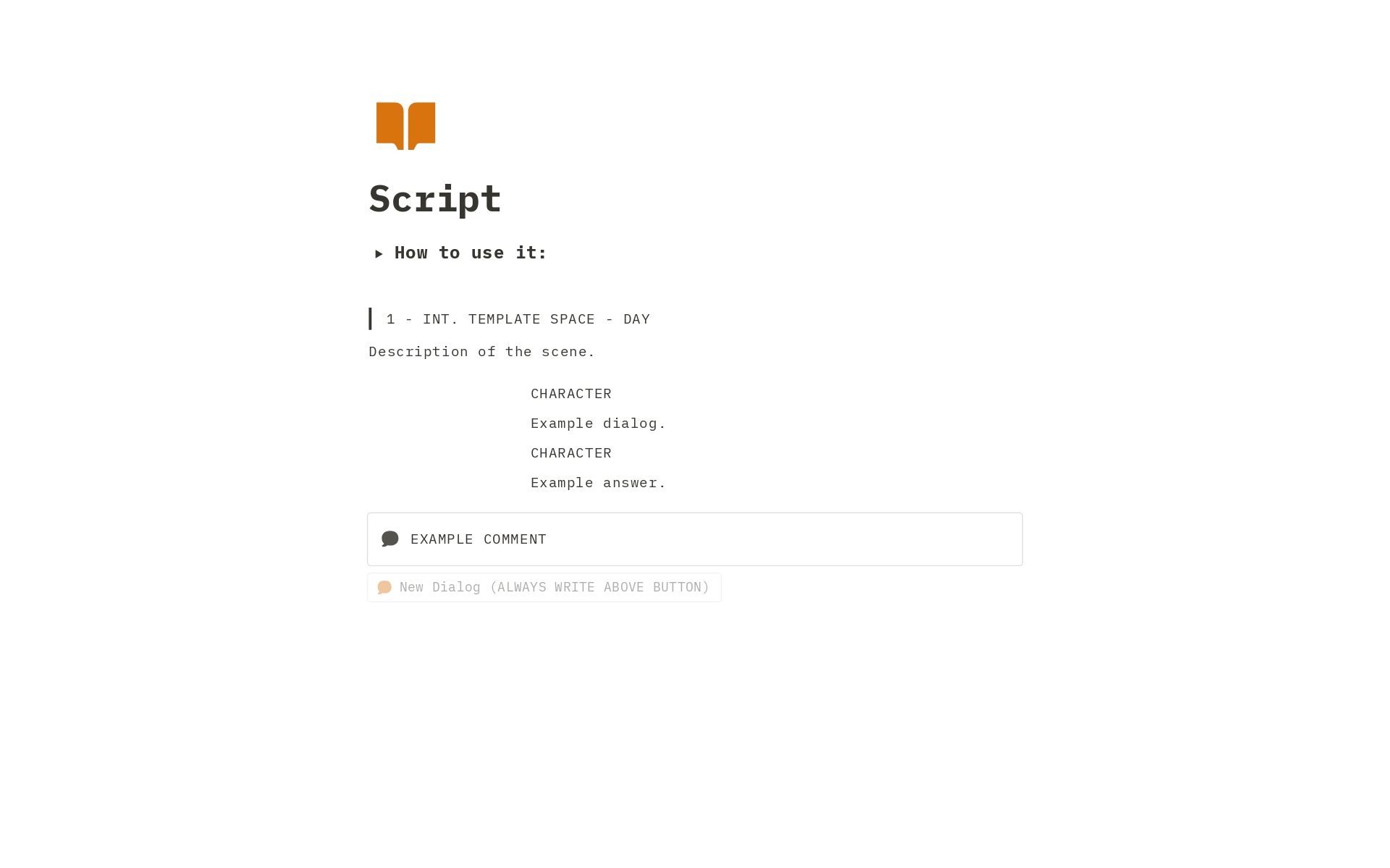 Looking for a scriptwriting tool? This Notion Template is a cost-effective alternative to Celtx and Studiobinder. Write, edit, comment, collaborate, and export scripts for TV series, commercials, or feature films with ease. Includes a user guide to get you started quickly!