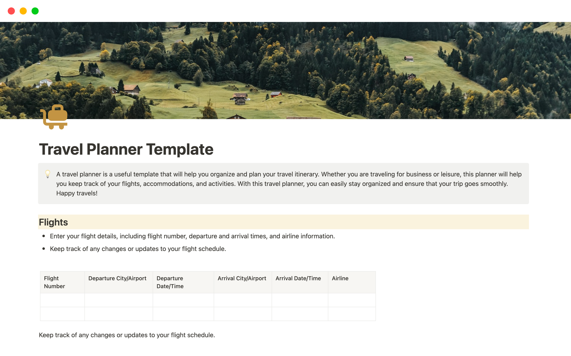 The travel planner template is a helpful tool for organizing and planning travel itineraries. 