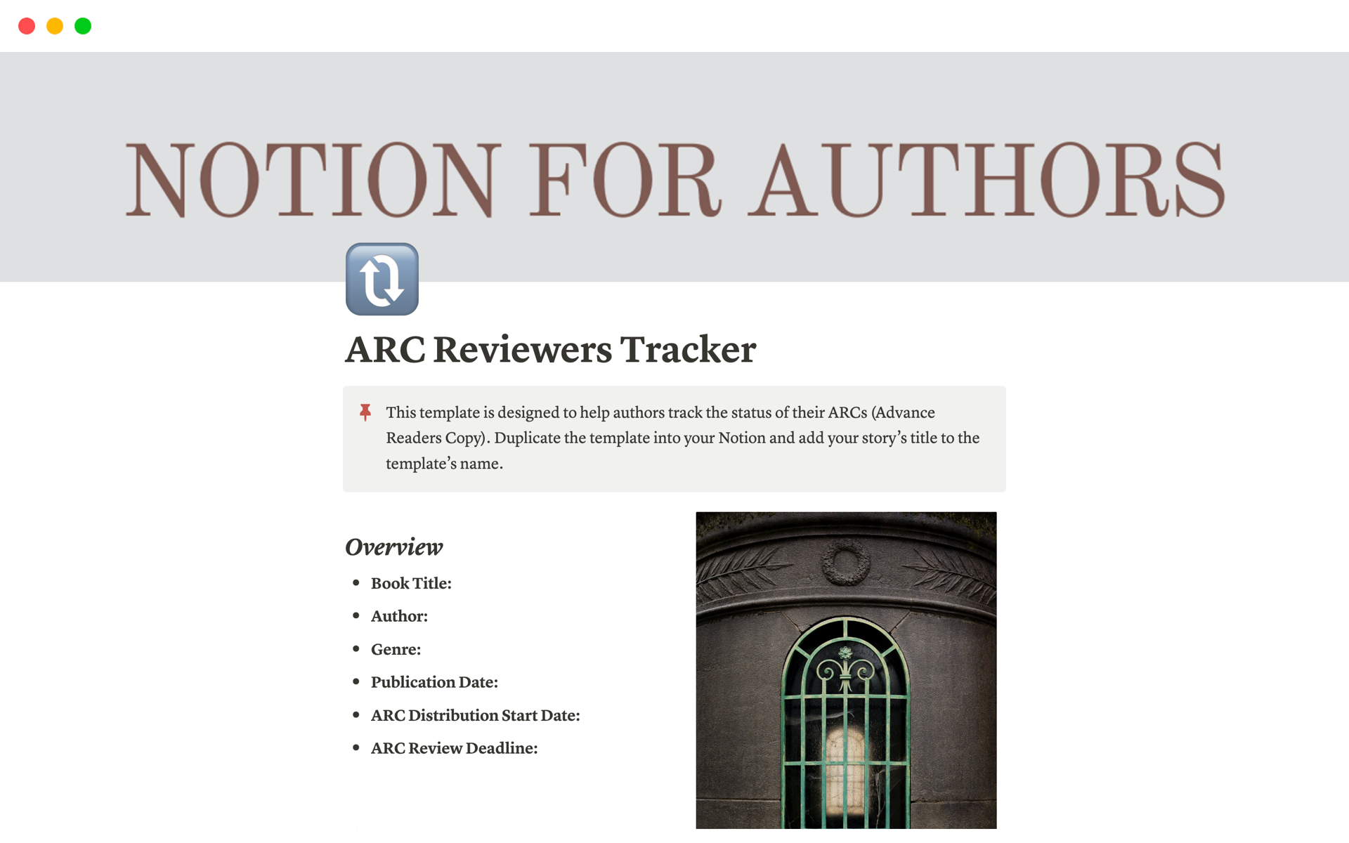 This template is designed to assist authors track all advance readers copies sent out to reviewers.