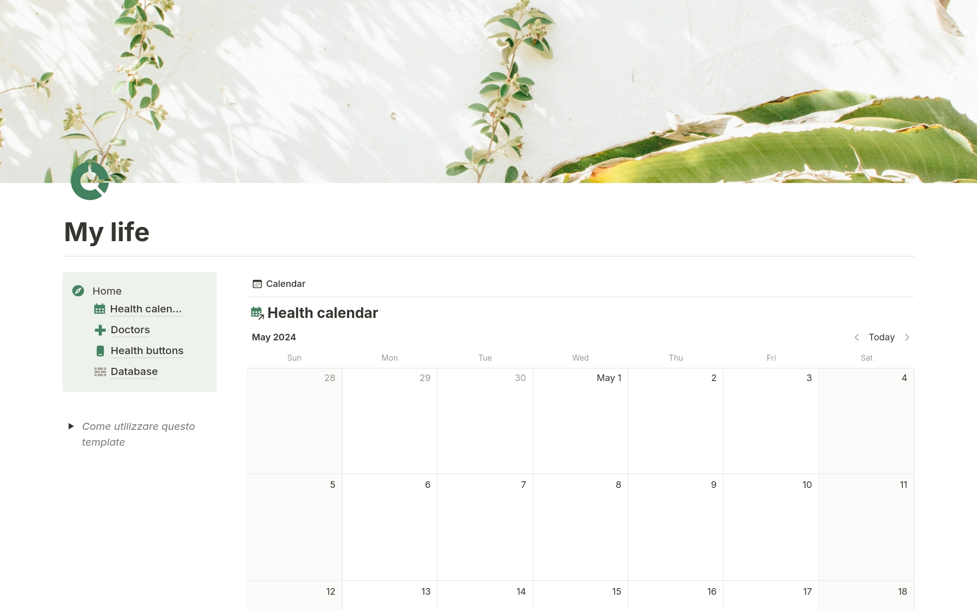 This template will help you track your life and view annual summaries. It will assist in keeping track of your health, women's cycle, mood, physical condition, and illnesses.