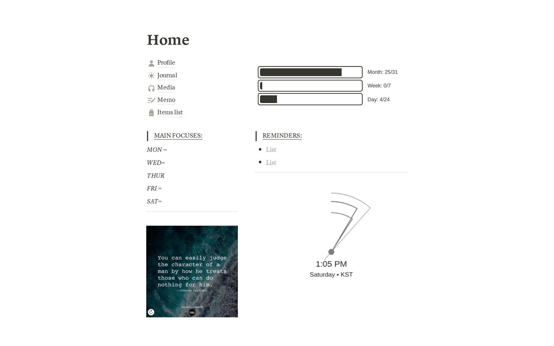 A template preview for Minimalistic Student Home Planner 
