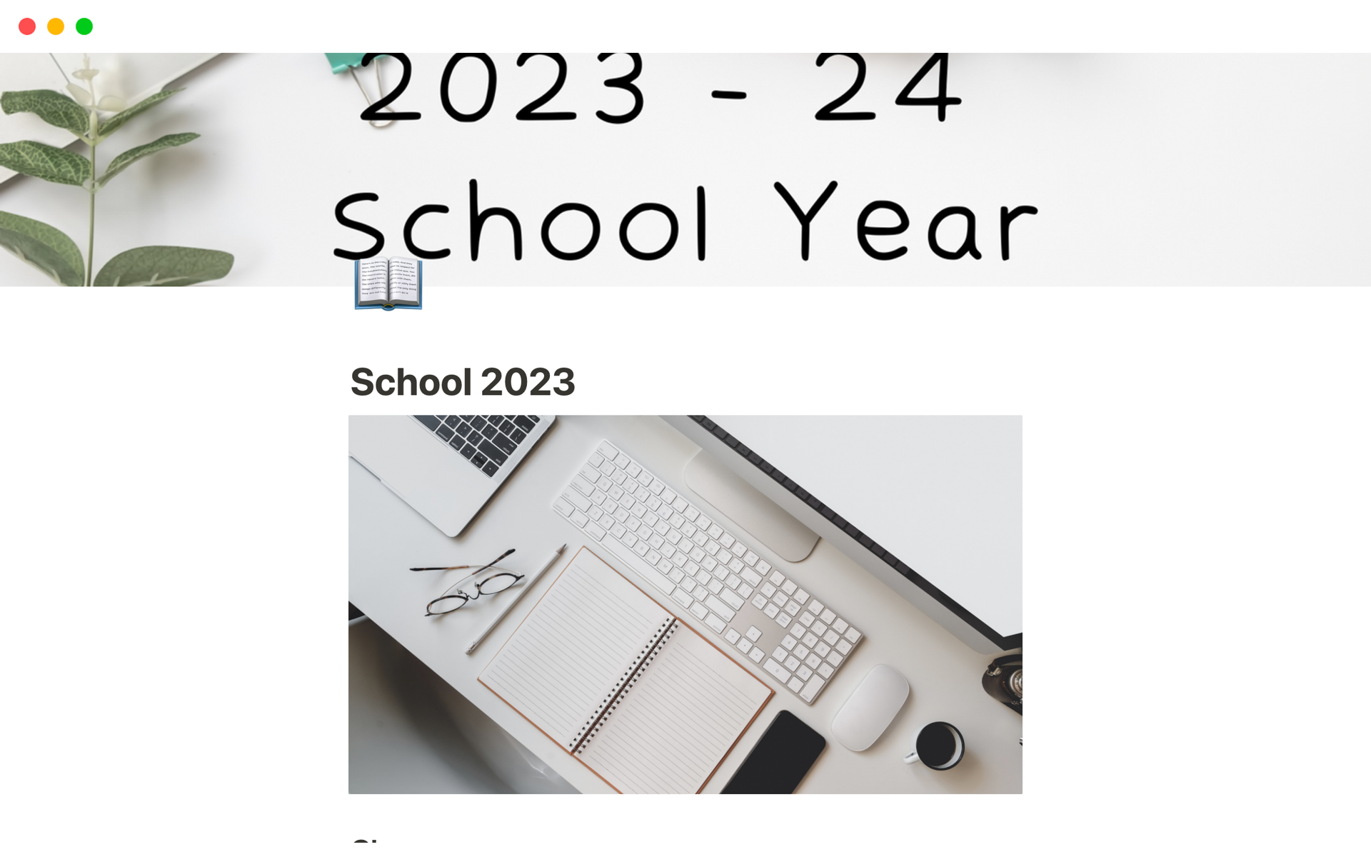 A template preview for School 2023