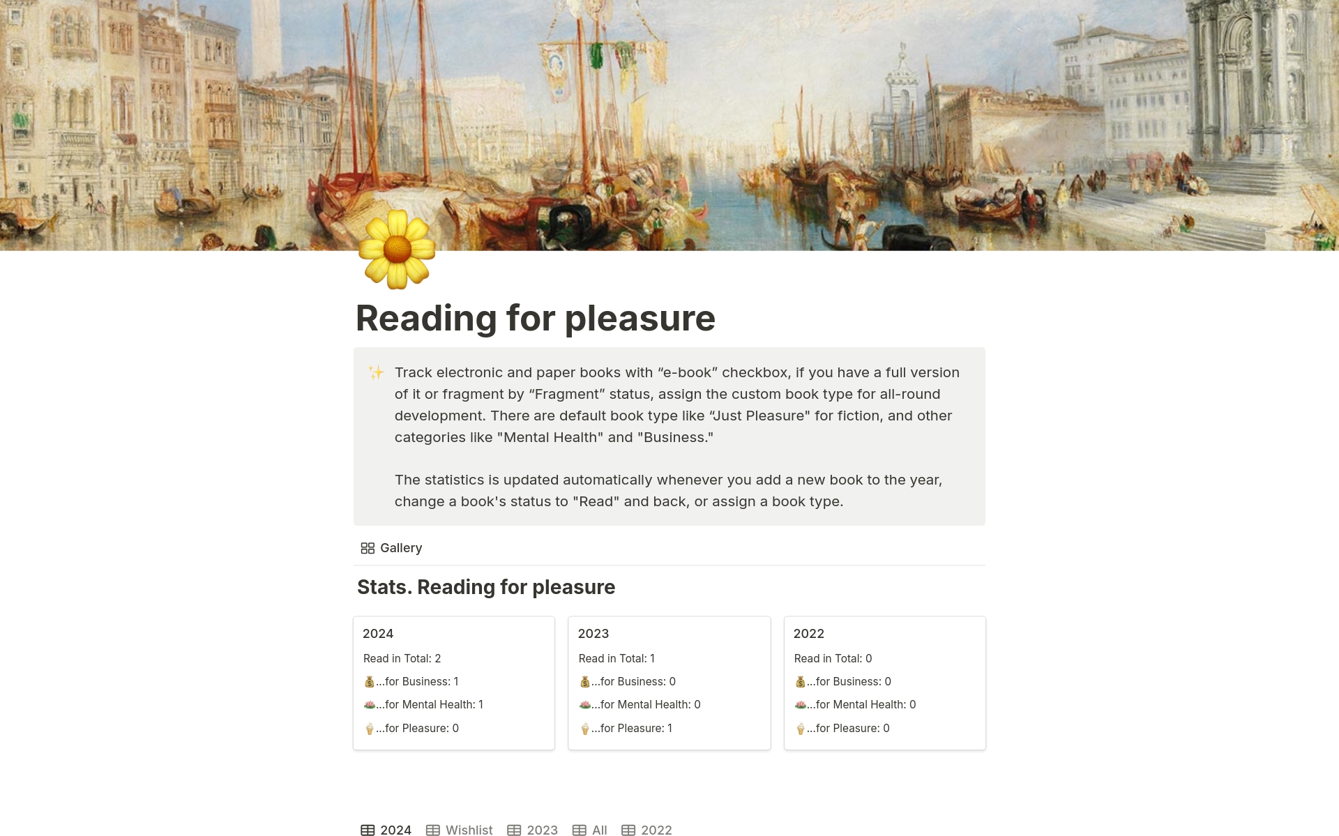Vista previa de una plantilla para Reading for pleasure