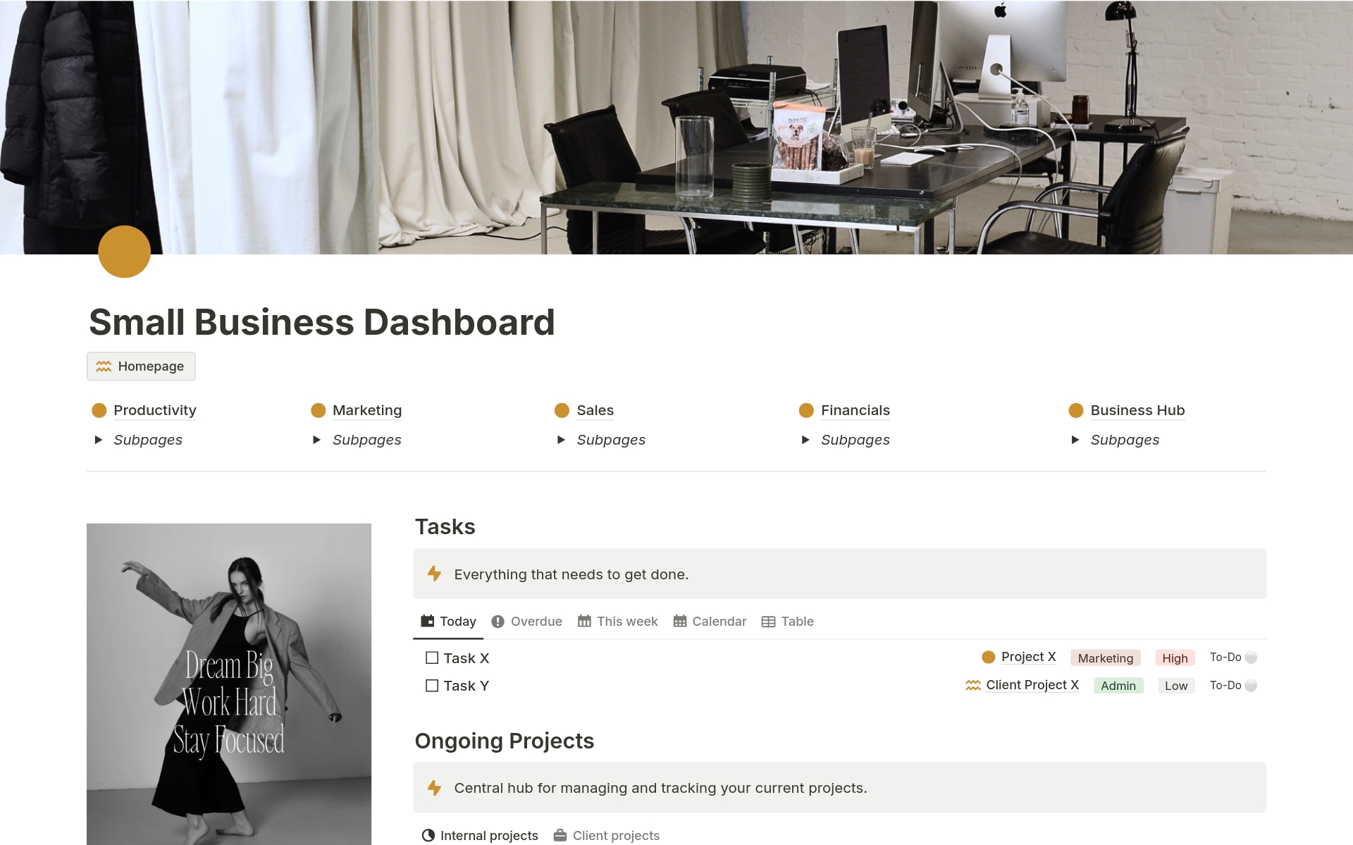 Eine Vorlagenvorschau für Ultimate Business Dashboard, CRM, Sales, Marketing