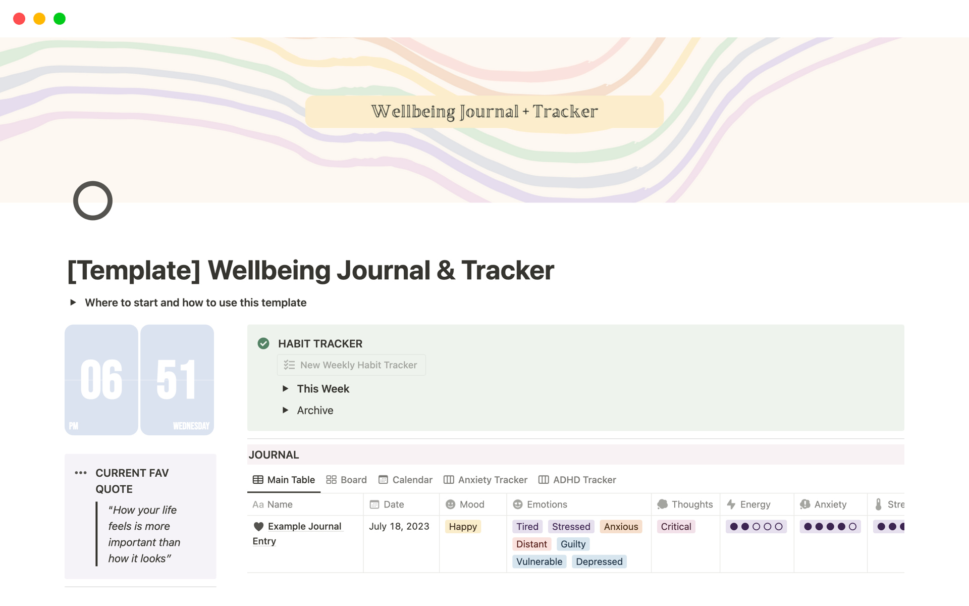 A comprehensive and customizable toolkit designed to elevate your wellbeing journey and assist you in embracing mindfulness and self-awareness.