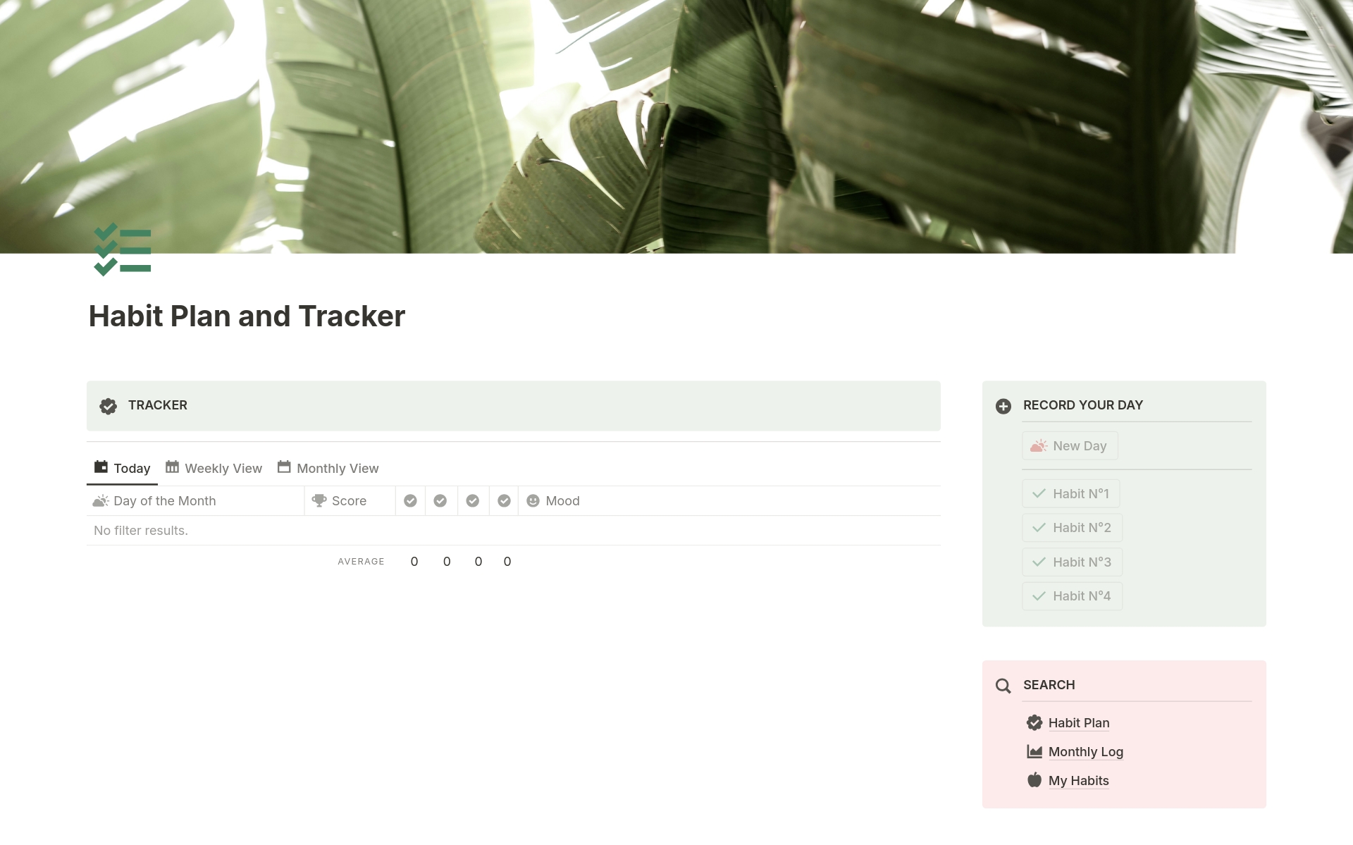 Vista previa de una plantilla para Habit Tracker | Control, Plan and Record 