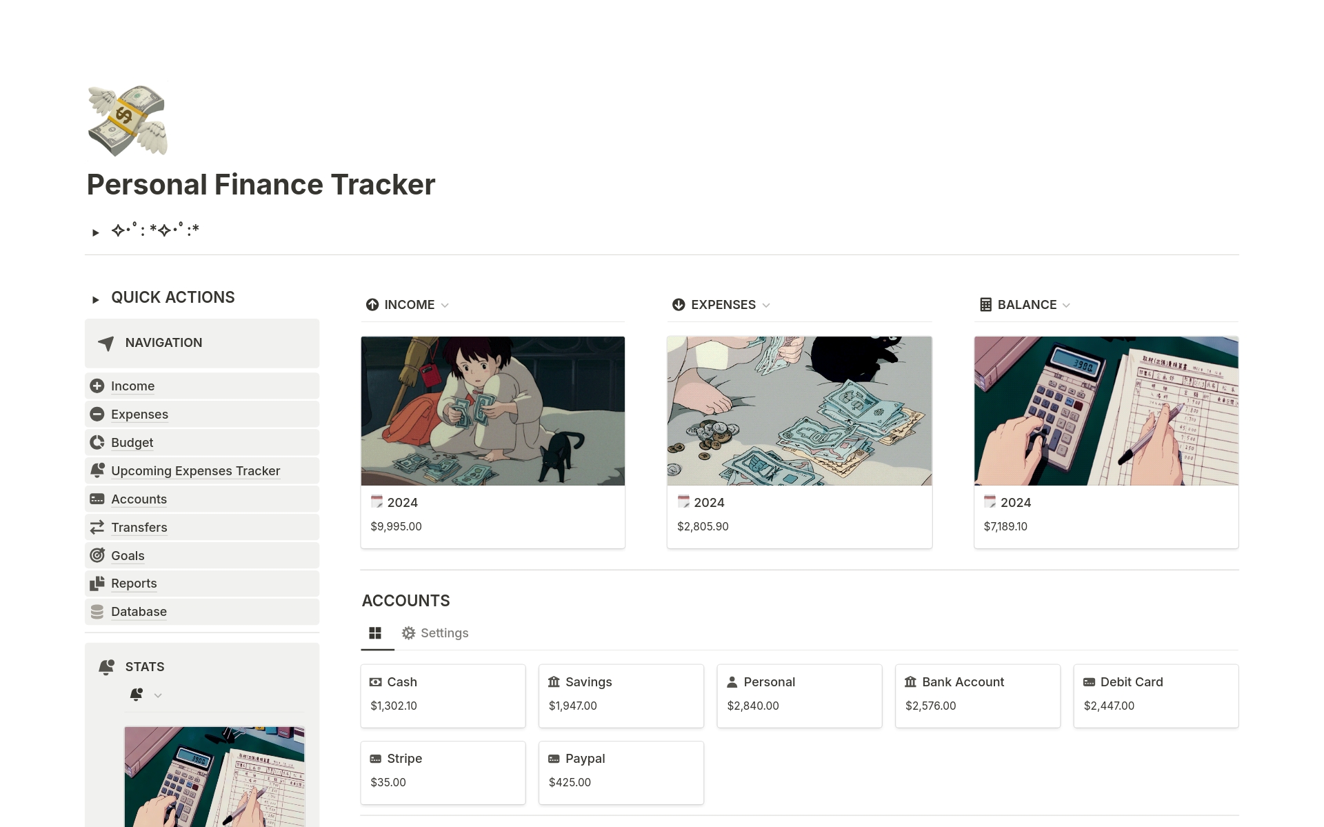 Transform your financial management by utilizing Notion's Personal Finance Tracker template.