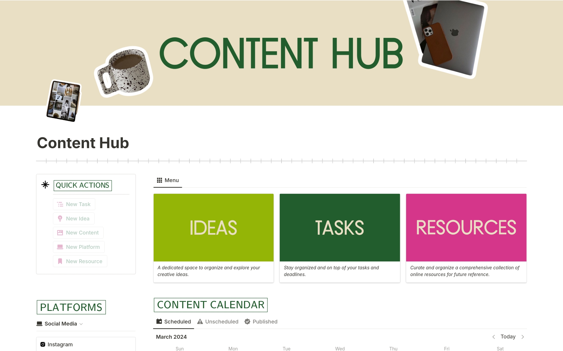 Mallin esikatselu nimelle Content Hub