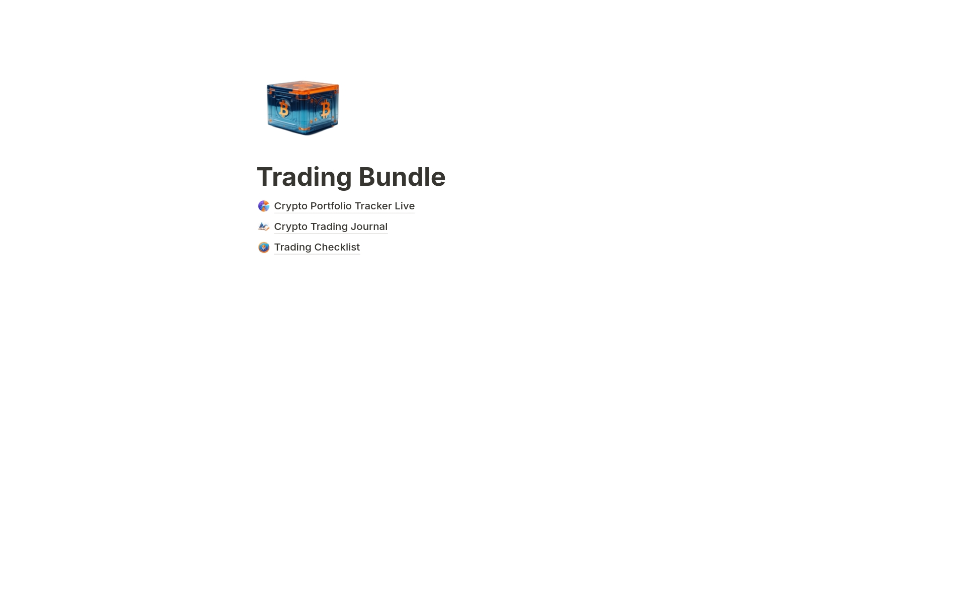 En forhåndsvisning av mal for Trading Bundle