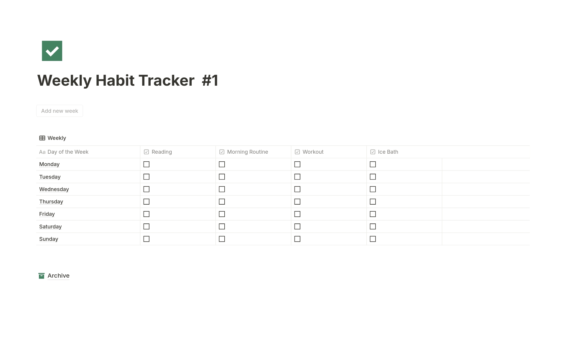 Track your habits using this simple Notion Habit Tracker. Get your weekly habit tracker for an efficient habit management system. This product includes two weekly and one monthly habit tracking system in Notion.