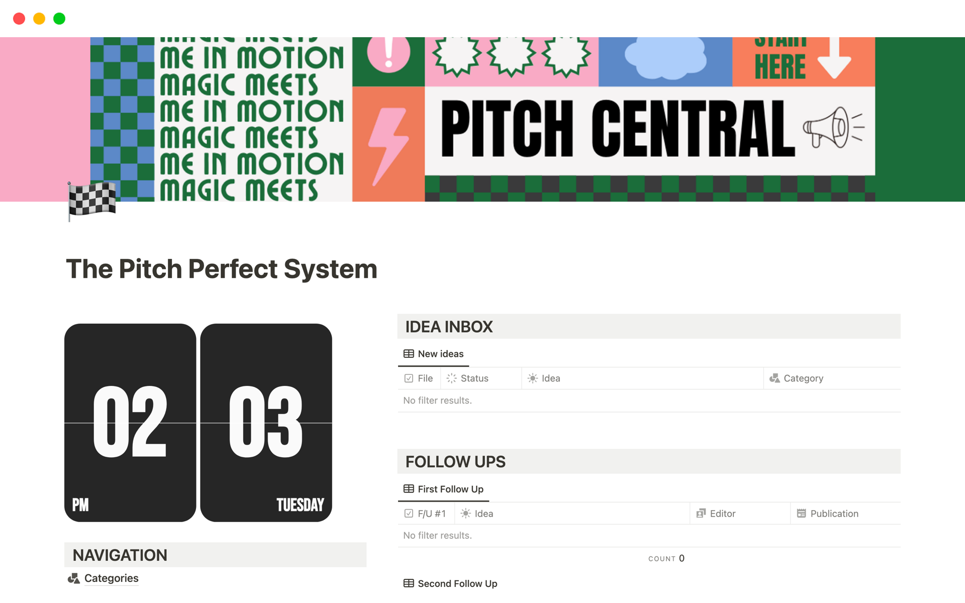 Pitch Like A Pro is a powerful, all-in-one Notion system, uniquely designed for Freelance Writers who are ready to turn their ideas into bylines.