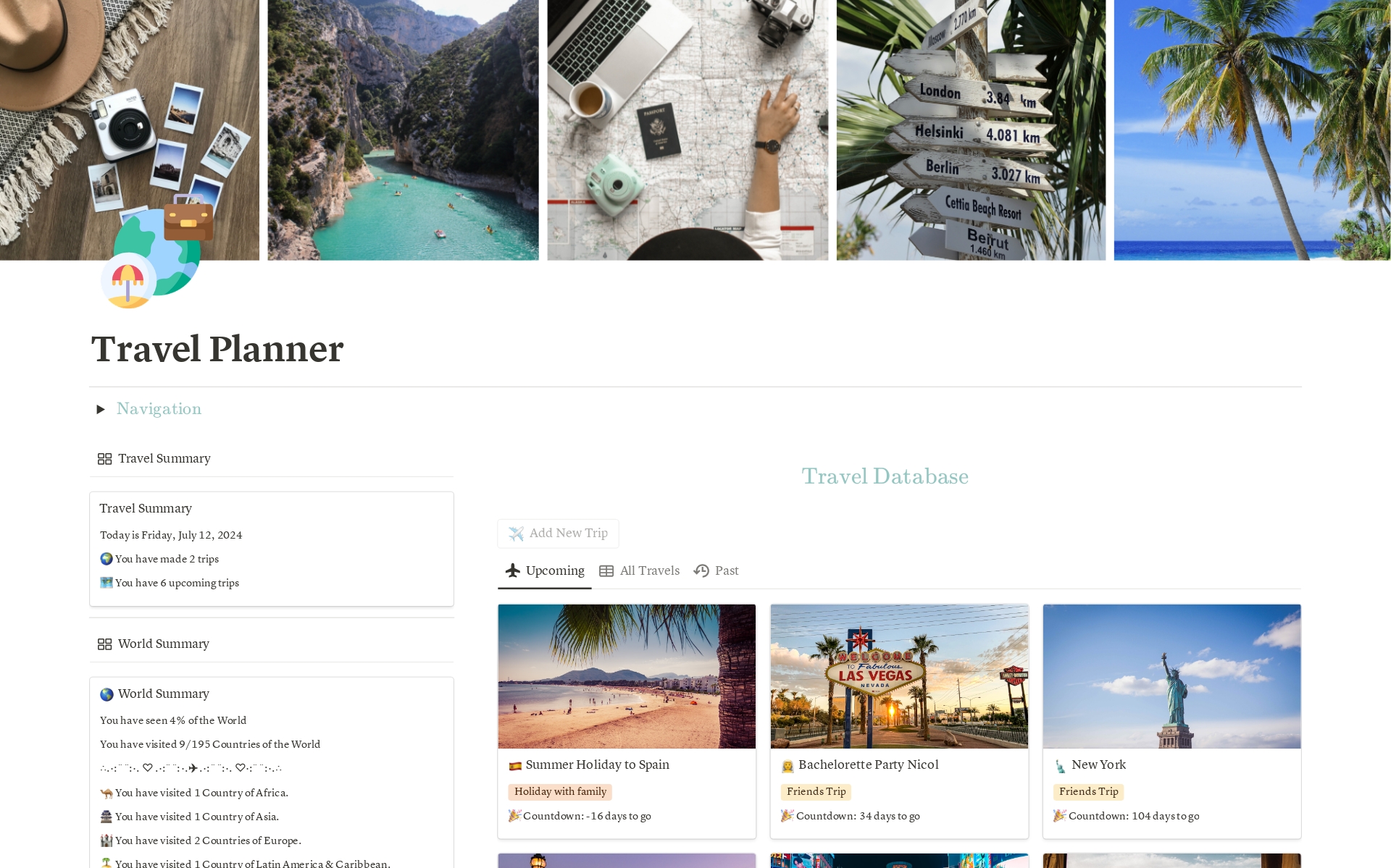 Elevate Your Travel Experience with Our Travel Planner Notion Template The Ultimate Tool for Every Adventurer!