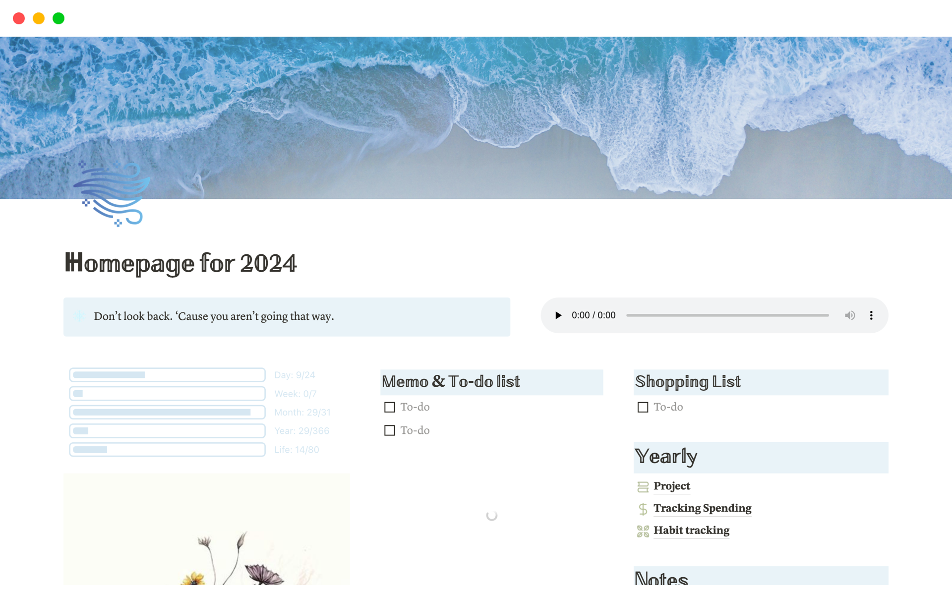 En forhåndsvisning av mal for Homepage for 2024