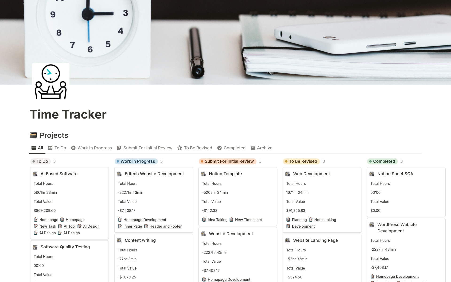 Master Your Time, Money, and Projects. Effortlessly track how long tasks take, figure out how much you'll earn per hour, and smoothly handle many projects. Boost your productivity and earnings with ease.