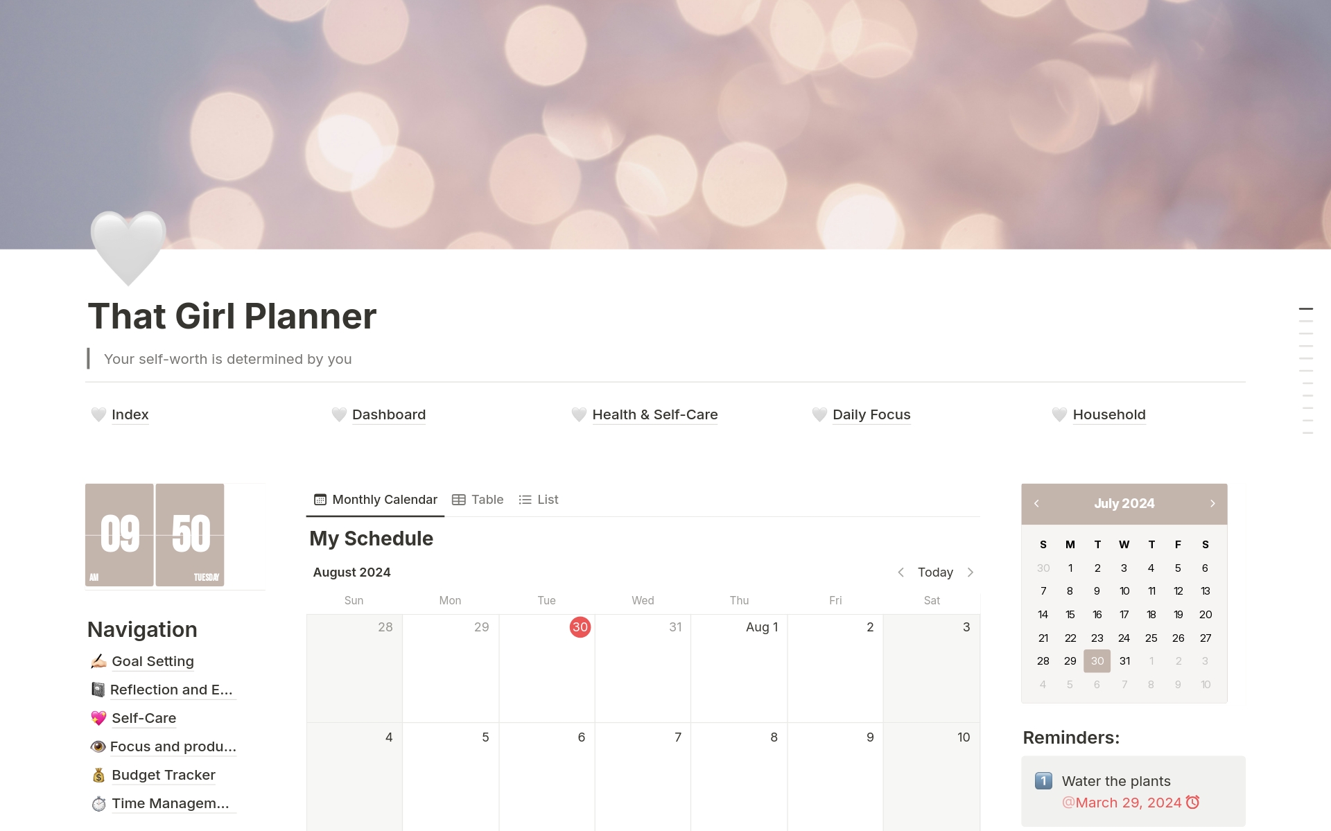 Aperçu du modèle de That Girl Life Planner, IT Girl