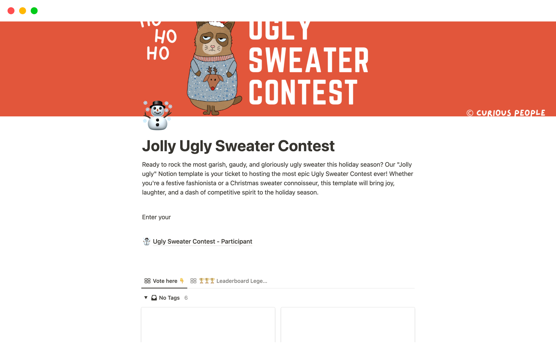 A template preview for Jolly Ugly Sweater Contest