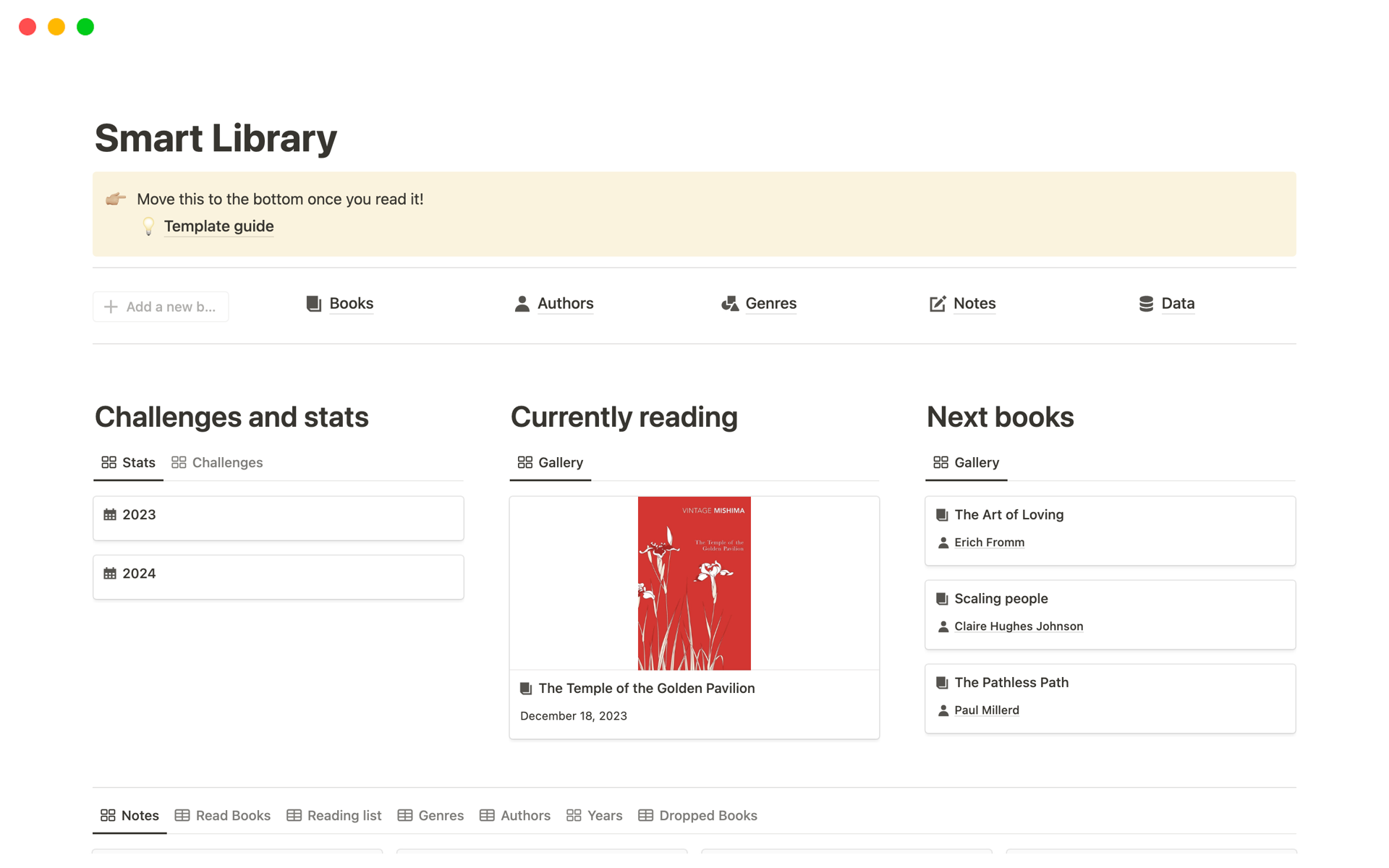 A template preview for Smart Library