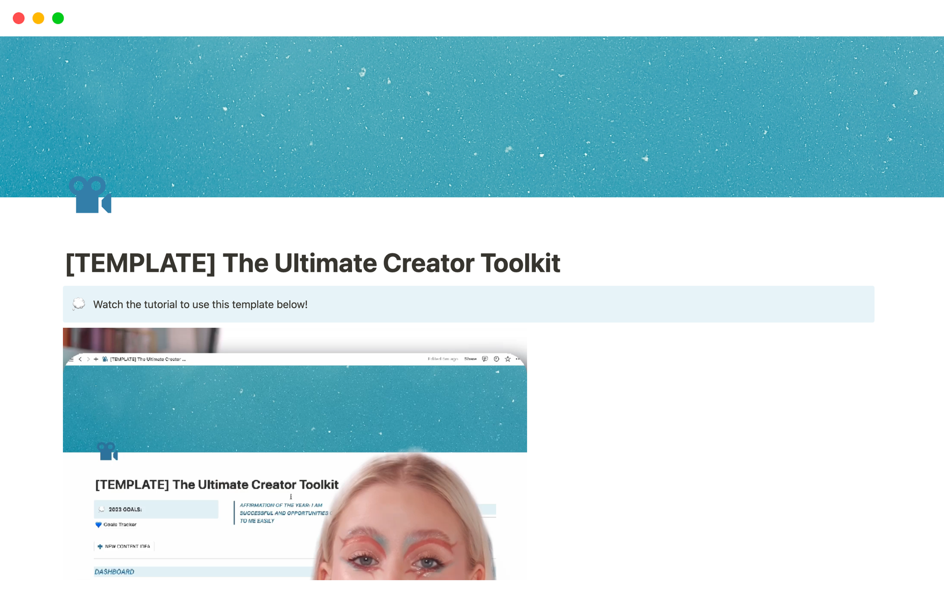 Vista previa de una plantilla para The Ultimate Creator Toolkit