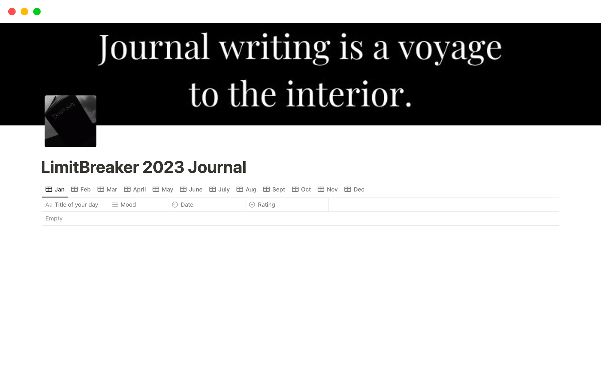 A journal for 2023 to help record your feelings and thoughts