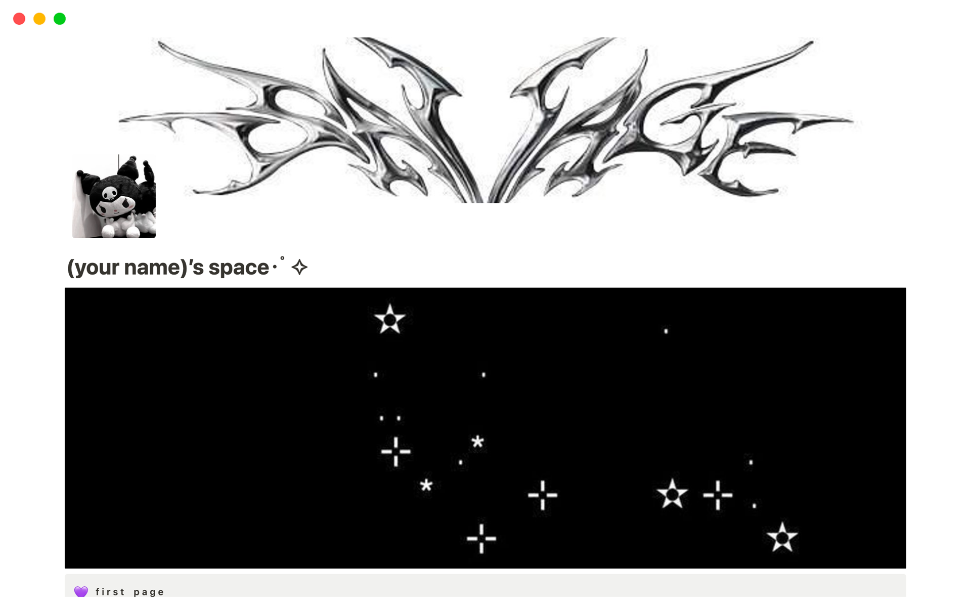 Aperçu du modèle de (your name)’s space･ﾟ✧