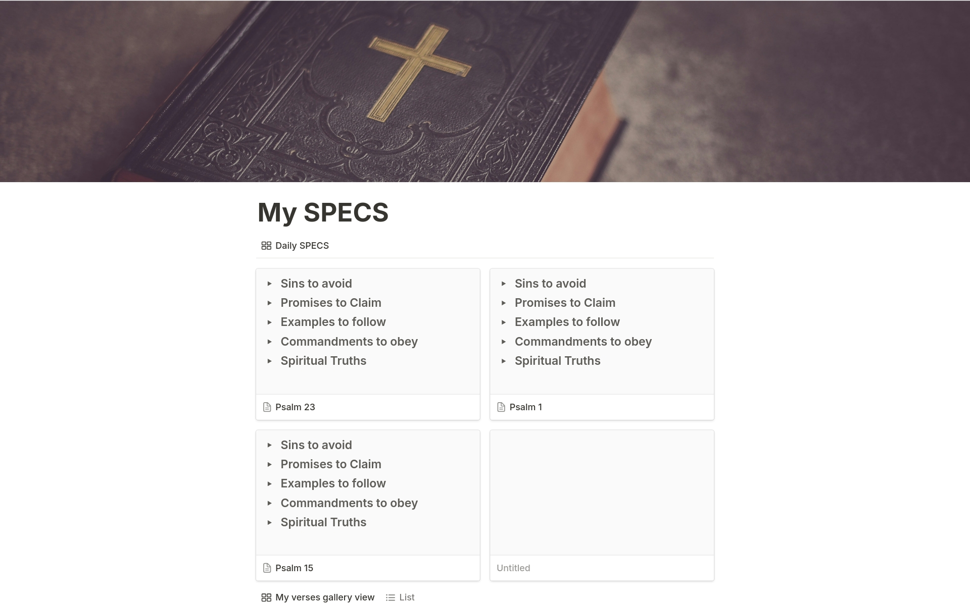 SPECS Method Template - step up your daily devotionals!