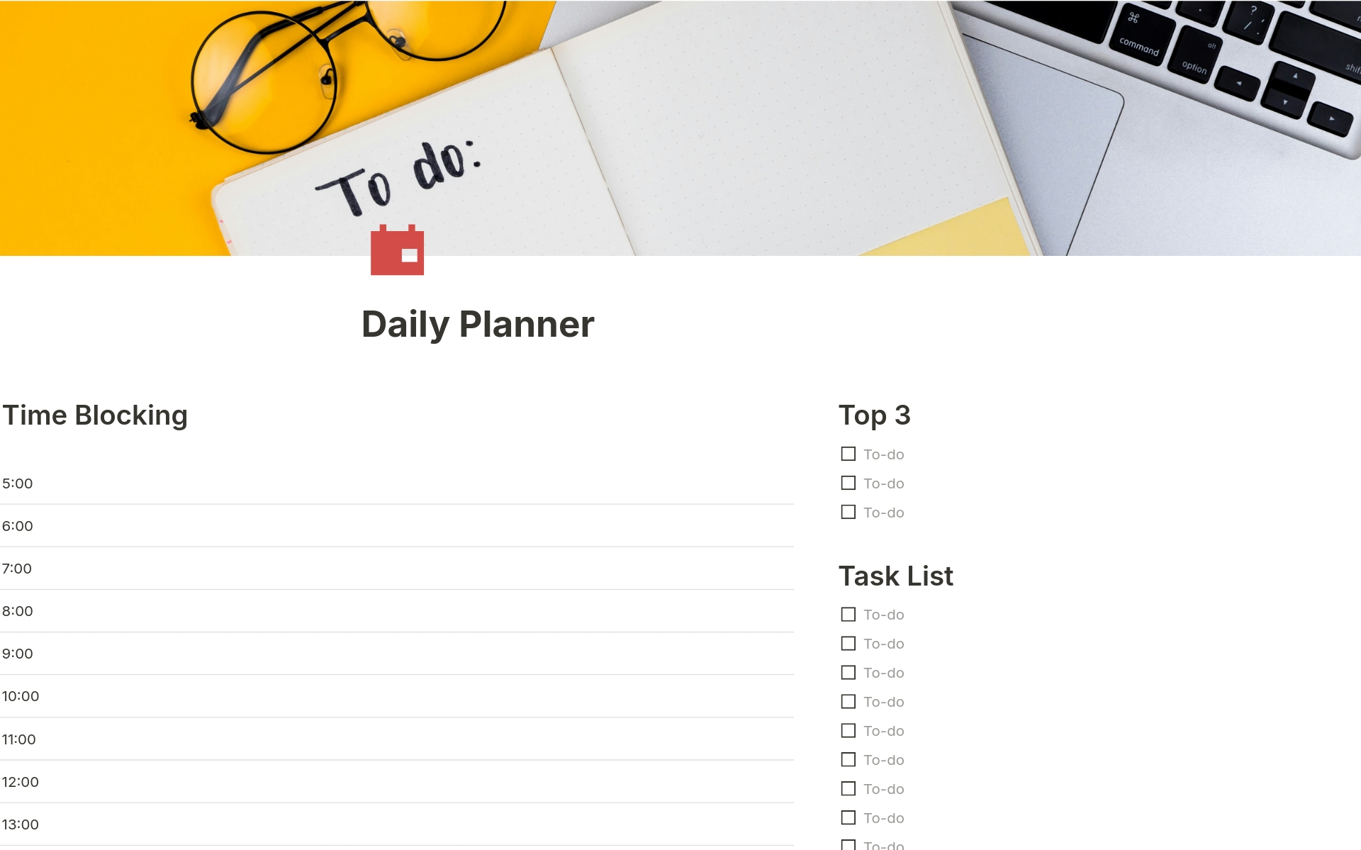 Unleash your productivity potential with our Comprehensive Daily Planner, featuring time blocking, top 3 prioritization, a full task list, notes, and reflection sections for a day that's organized, efficient, and growth-oriented.