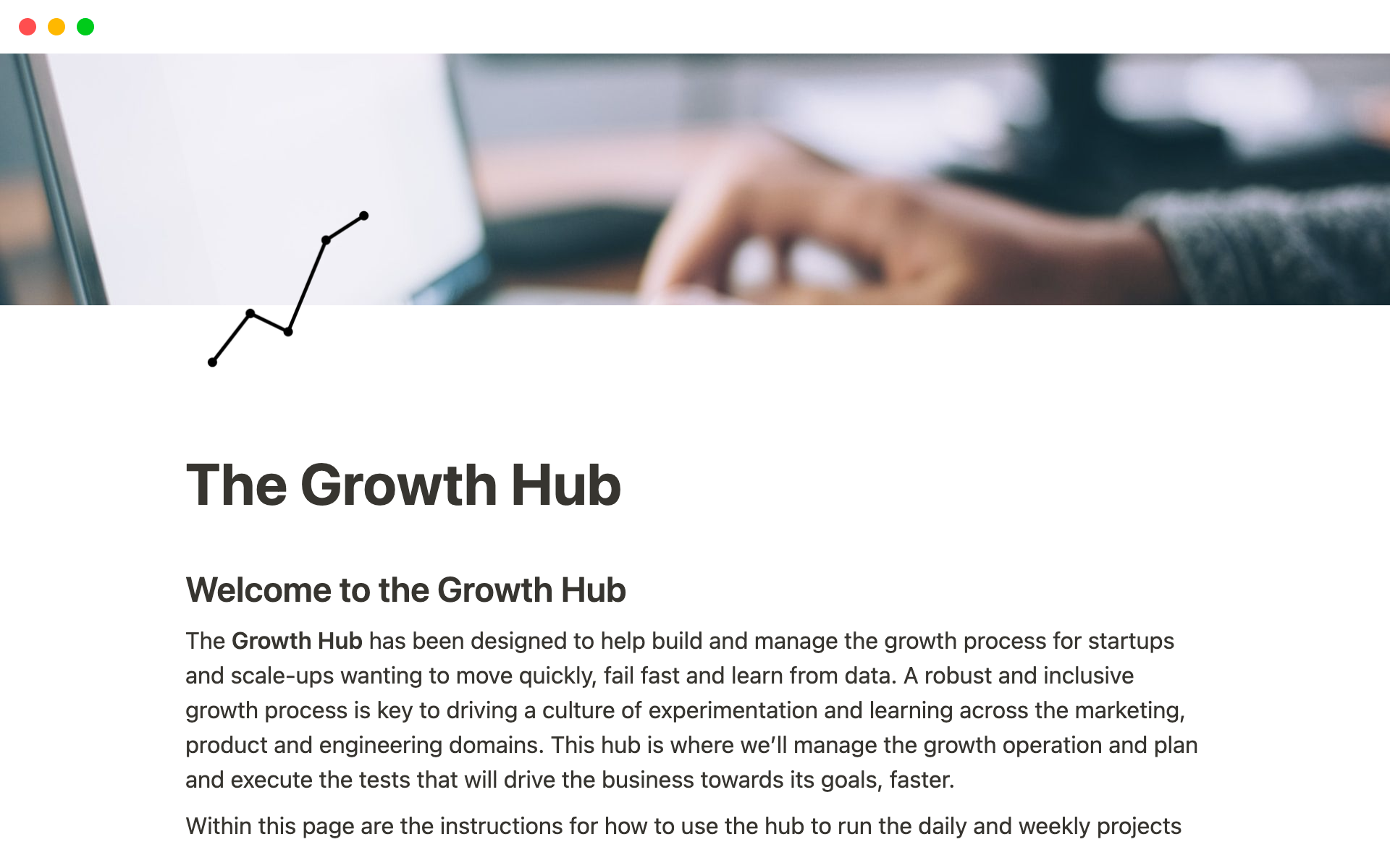 En förhandsgranskning av mallen för The Growth Hub