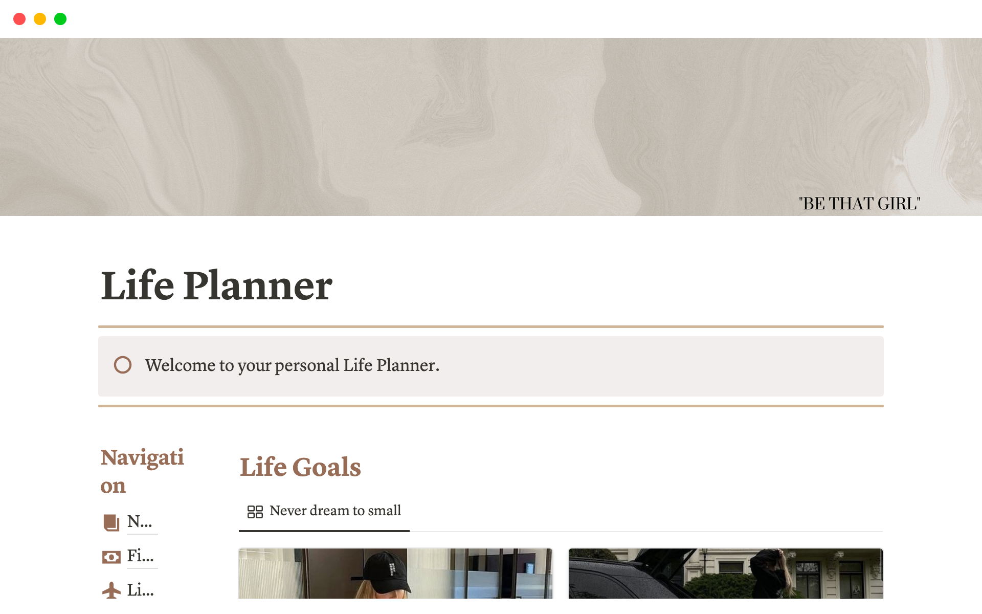 A template preview for THAT Girl Planner 2023