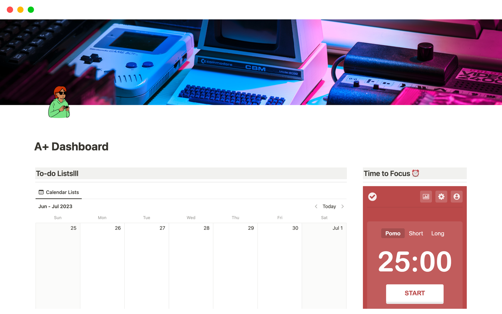 "A+ student dashboard" helps you organize your schedule, to-do lists, and courses overview in one place.