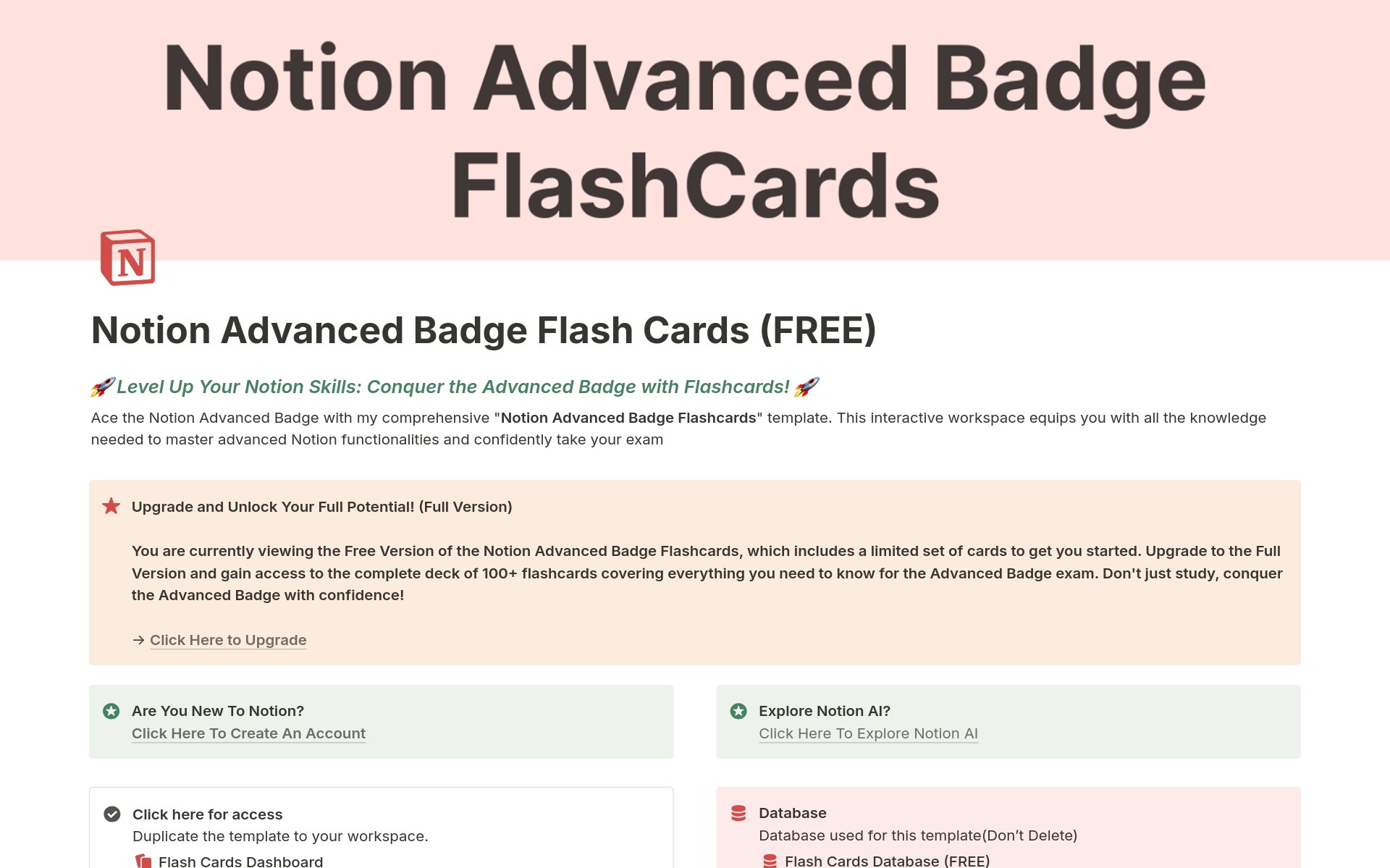 Eine Vorlagenvorschau für Advanced Badge Flash Cards Deck