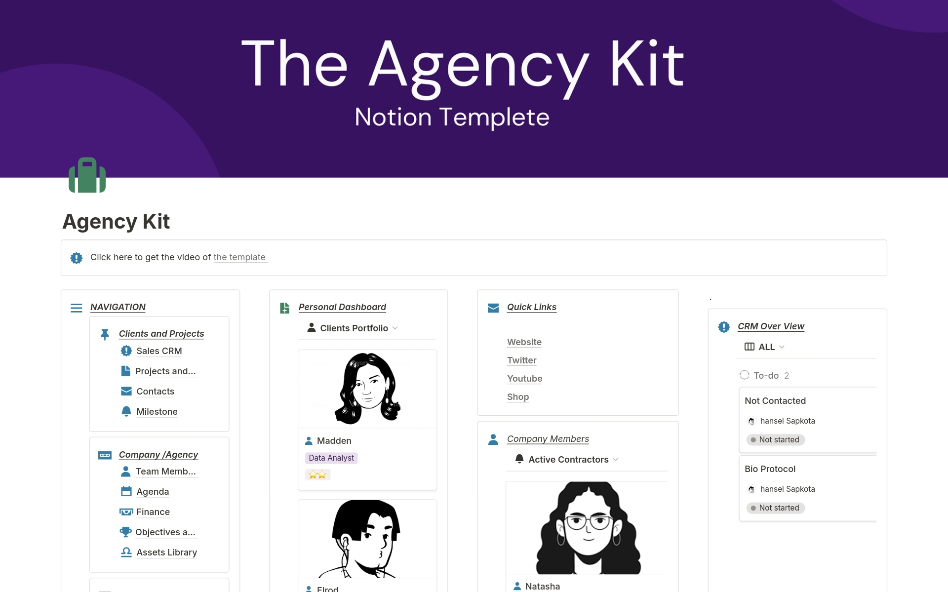 "Simplify. Collaborate. Succeed. With the Notion Agency Kit, your agency's success is streamlined."