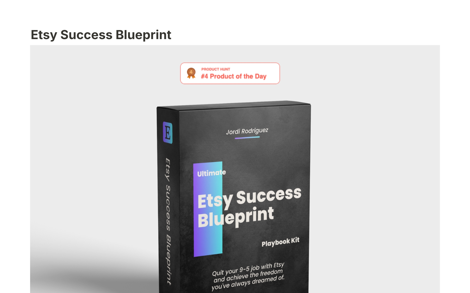 Mallin esikatselu nimelle Etsy Success Blueprint
