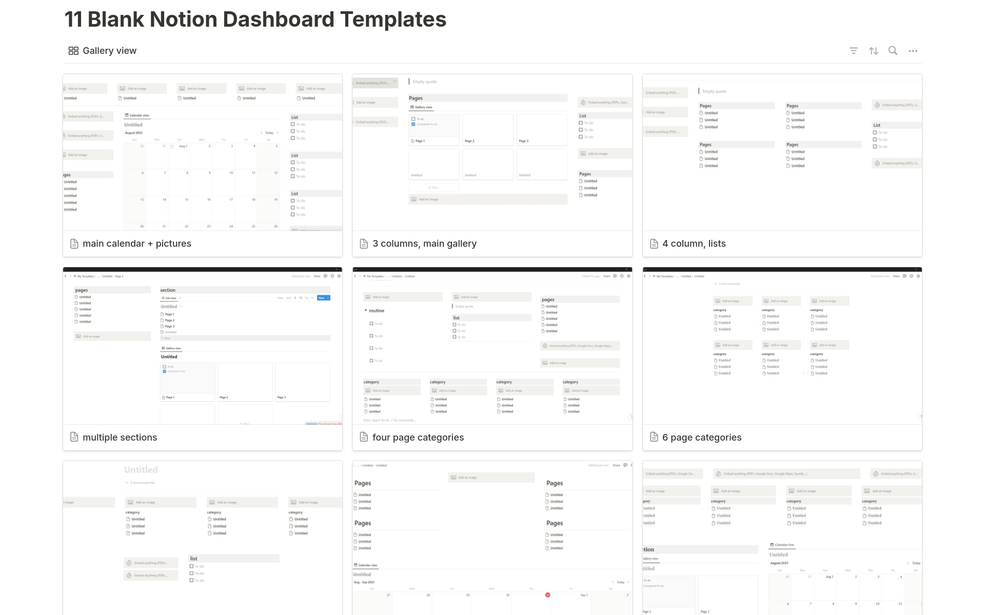 A template preview for PLR Dashboard Layouts