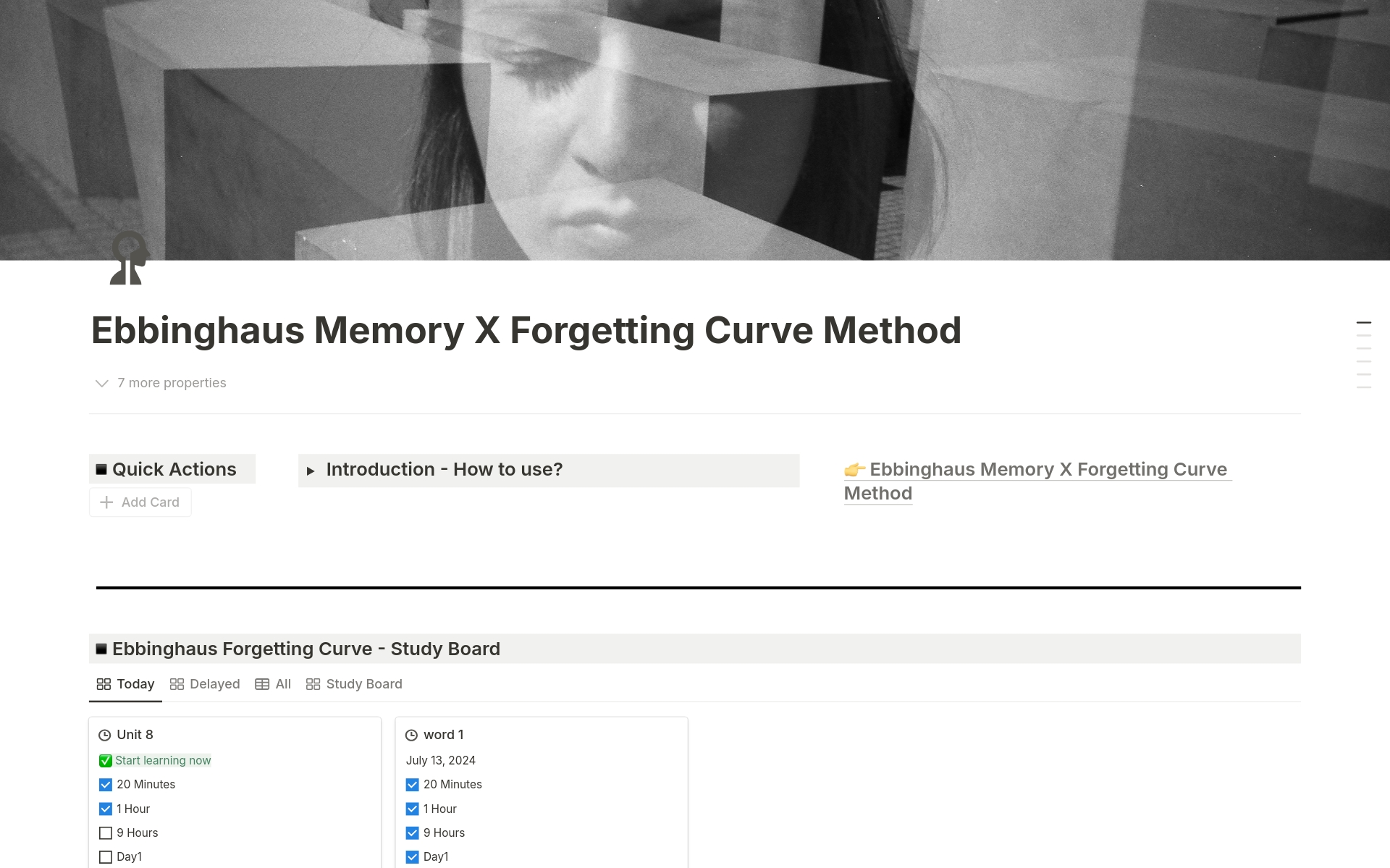 A template preview for Ebbinghaus Memory X Forgetting Curve Method