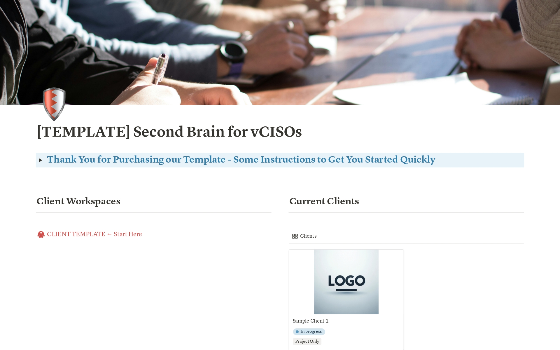 This vCISO template serves as your "second brain," offering tools and resources to manage information security tasks efficiently. With client engagement templates, security assessments, and policy documentation, it ensures a structured approach to your vCISO duties. 