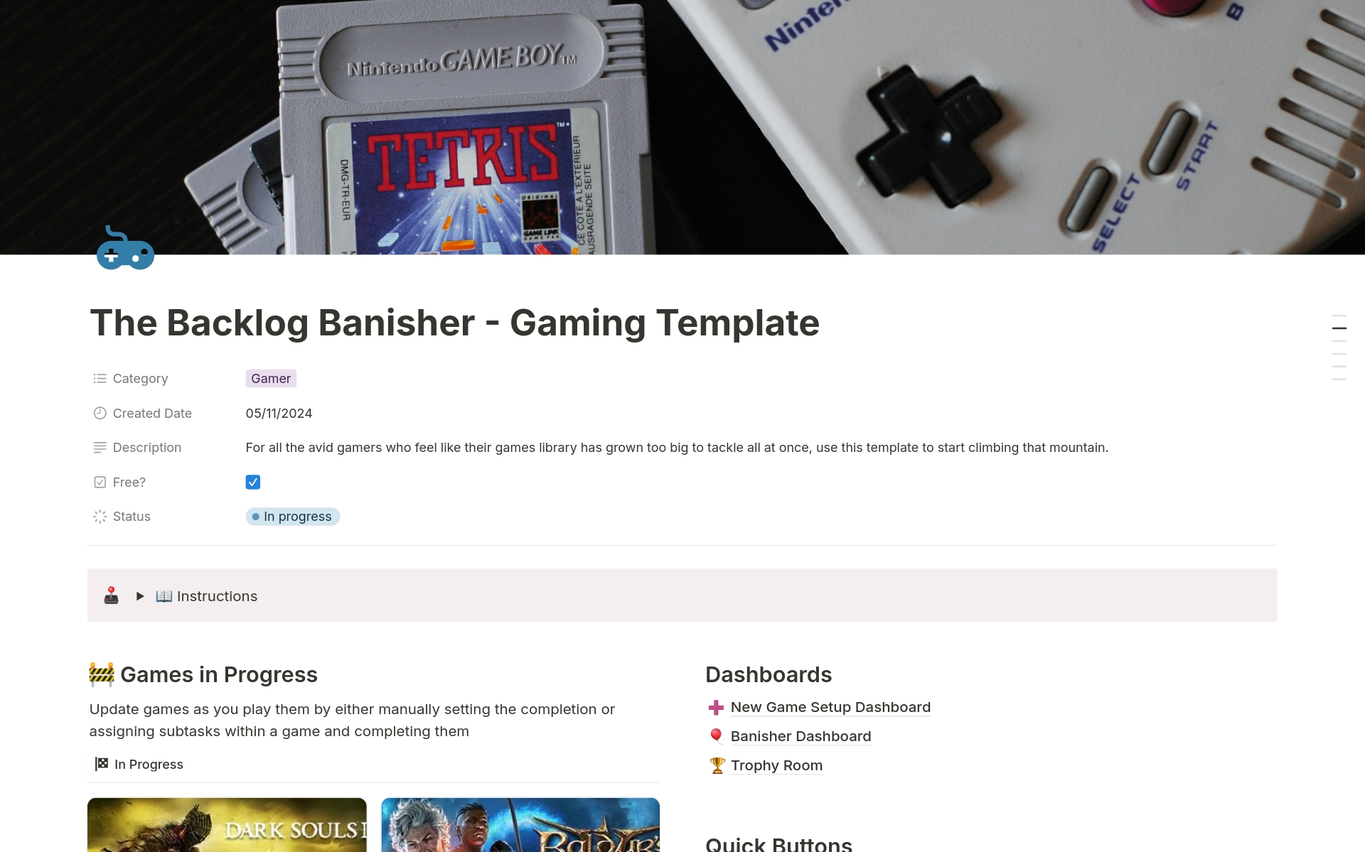 Gaming Backlog Banisher Template By Nconsulting Notion Marketplace