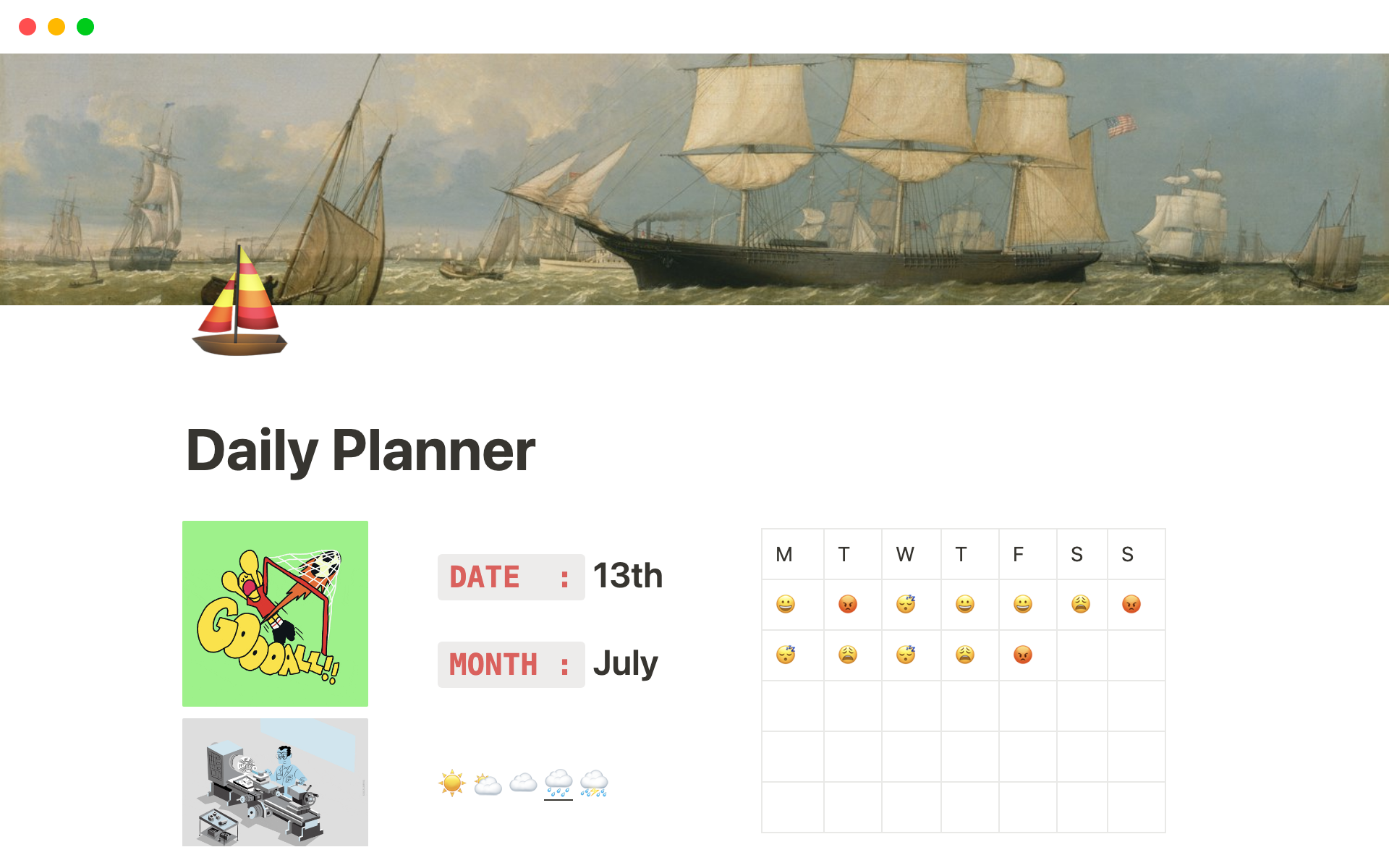 A template preview for Modern Daily Planner