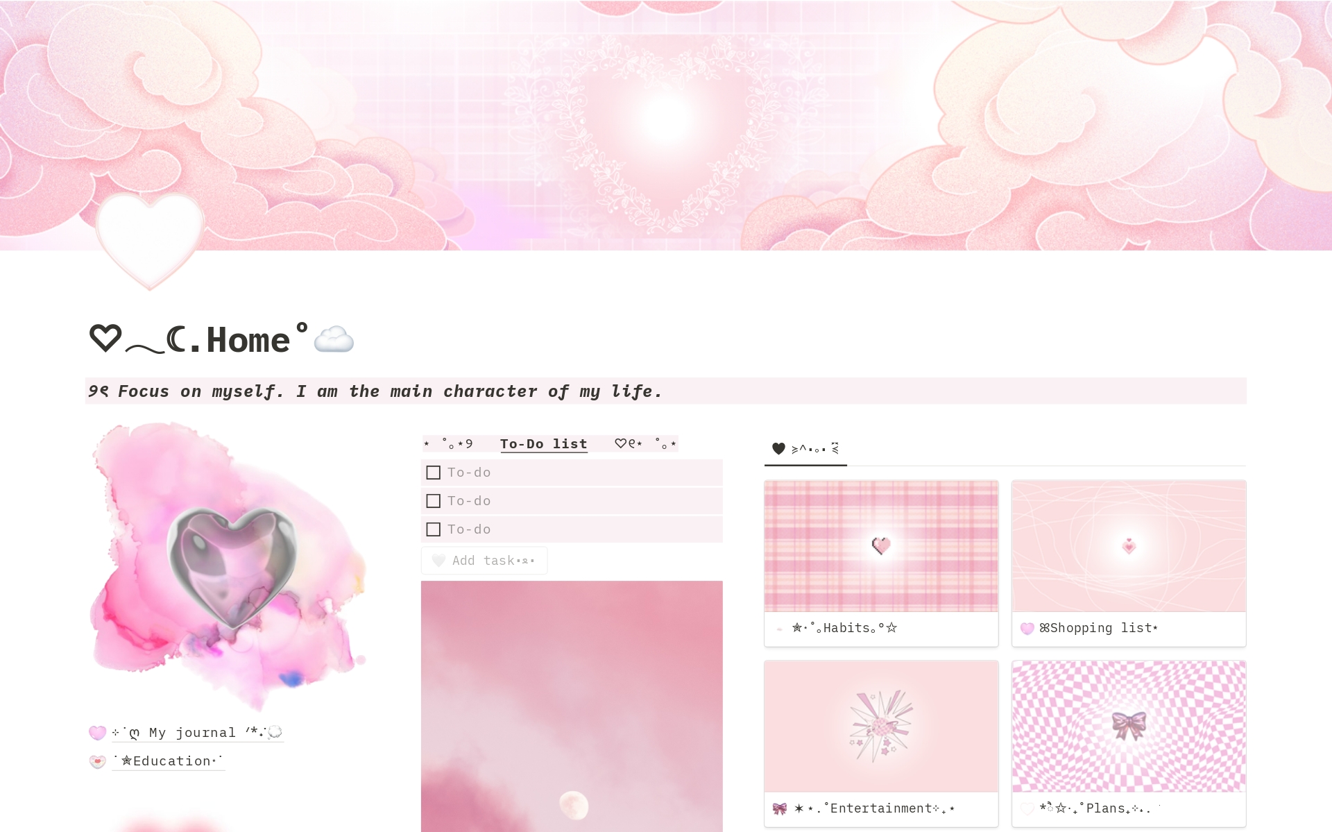 Vista previa de una plantilla para Pink Personal Pages