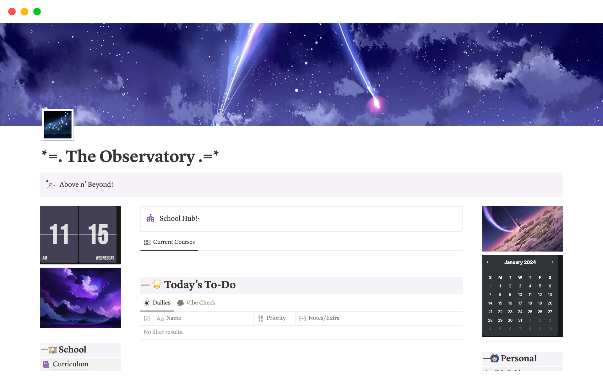 A template preview for The Observatory