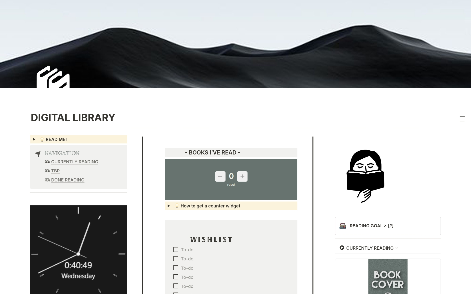 A template preview for Digital Library