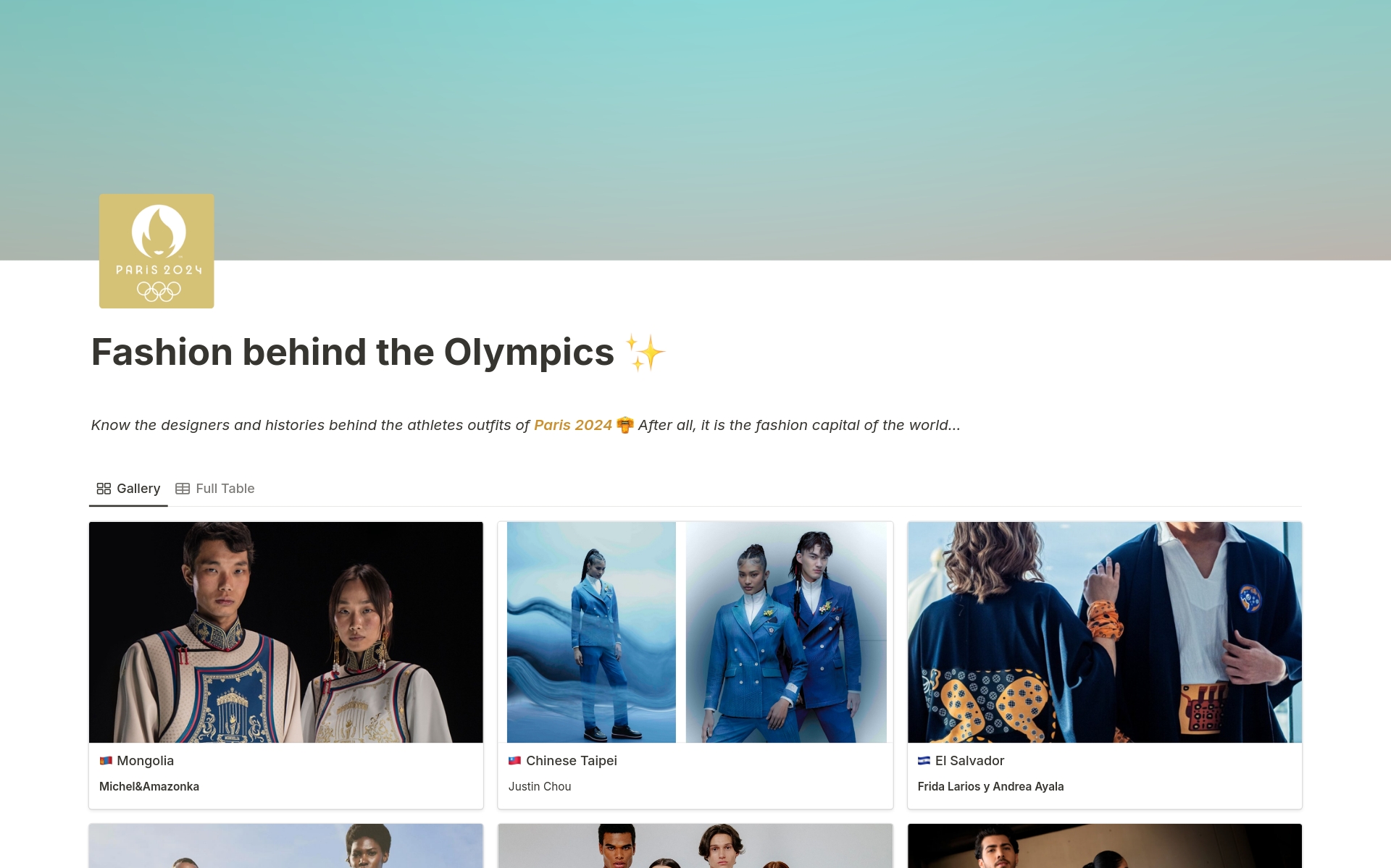 A template preview for Fashion behind the Olympics 