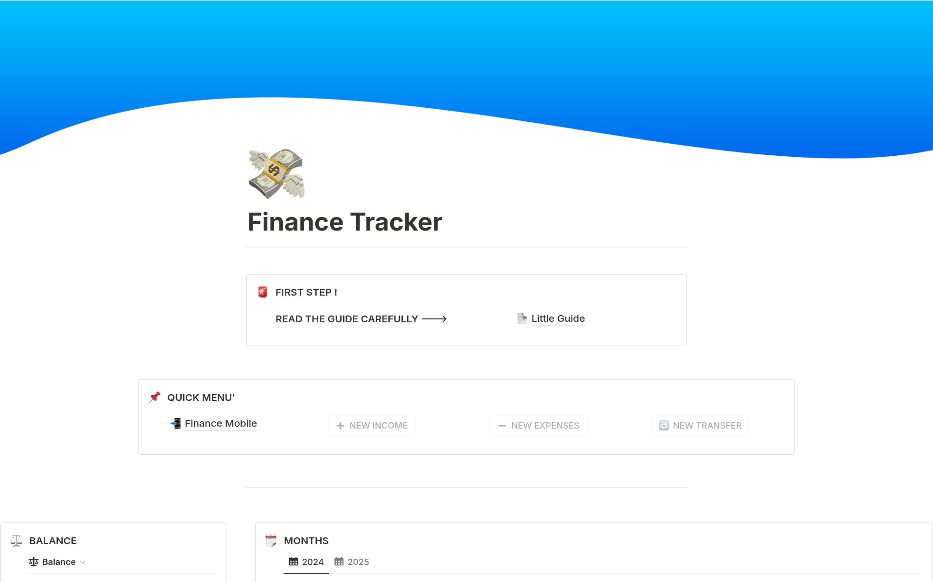 Complete Finance Trackerのテンプレートのプレビュー